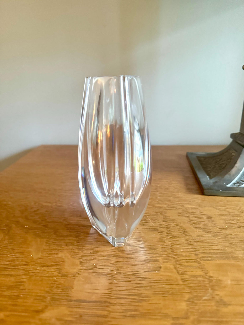 Vtg Baccarat Crystal Bouton-D'or Bud Vase | Crystal Triangular French Vase | 6" Baccarat Bud Vase | Baccarat Crystal Flower Vase
