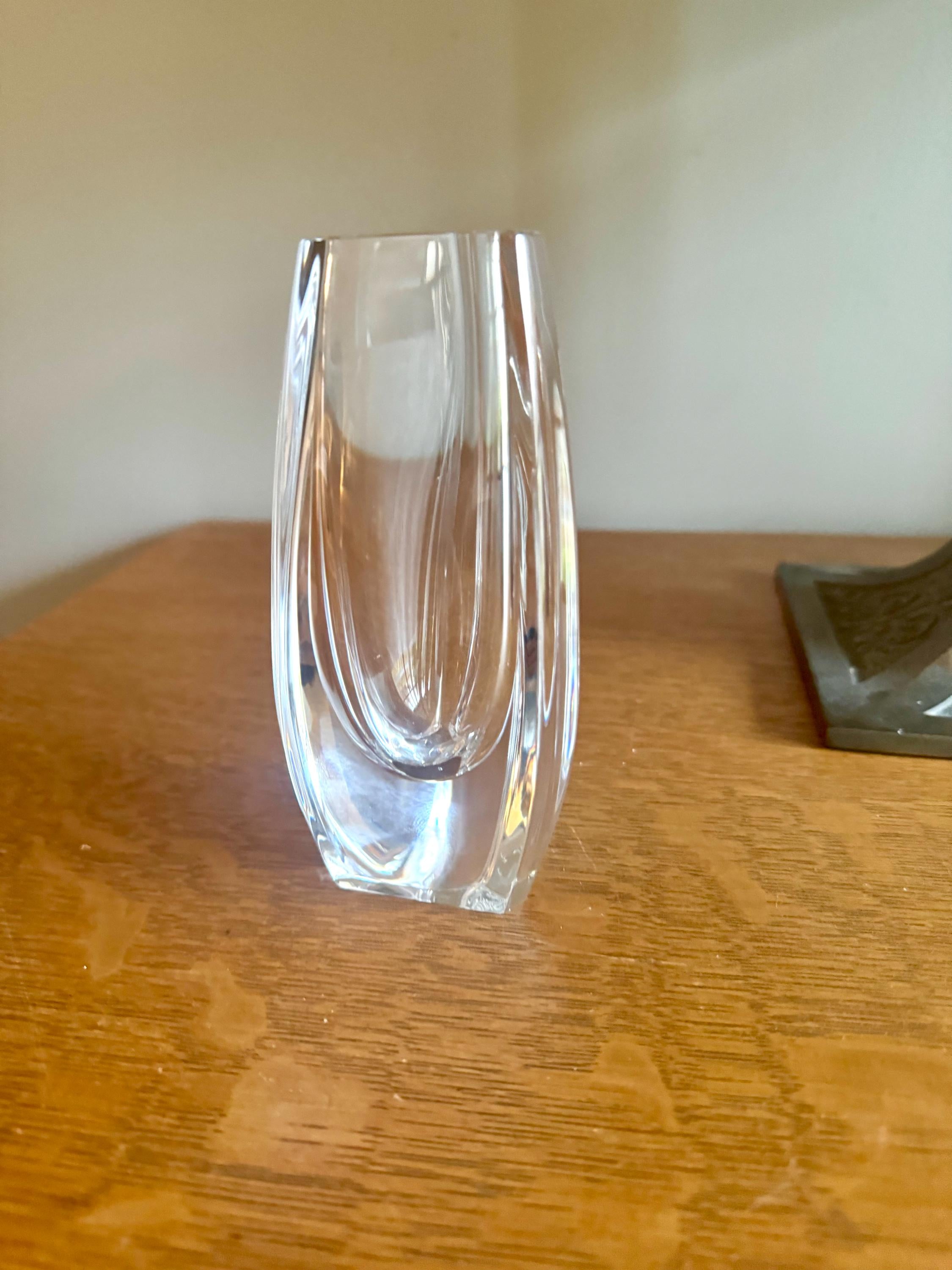 Vtg Baccarat Crystal Bouton-D'or Bud Vase | Crystal Triangular French Vase | 6" Baccarat Bud Vase | Baccarat Crystal Flower Vase
