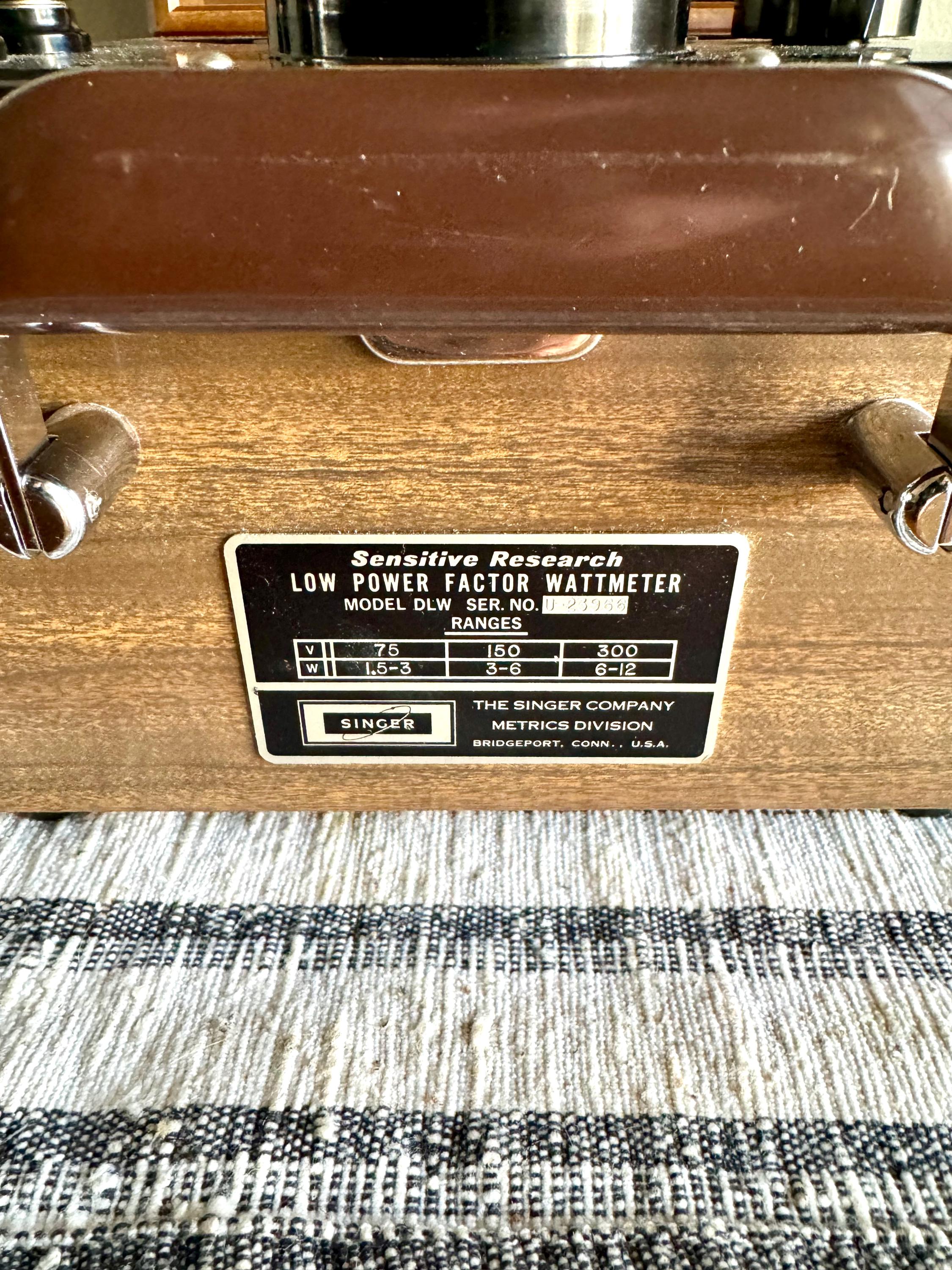 Vintage Portable Singer Single Phase Low Power Factor Wattmeter | Sensitive Research Singer Wattmeter | Singer Wattmeter Case