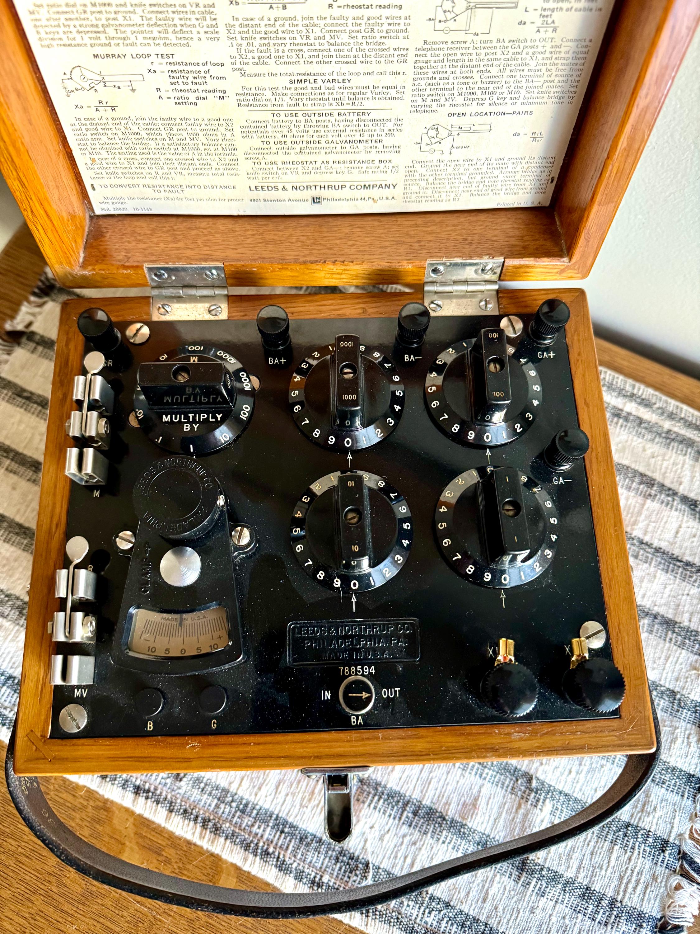 Vintage Leeds and Northrup Type S test Set | Leeds and Northrup 5300 Test Set | Resistance Galvanometer In Wood Box