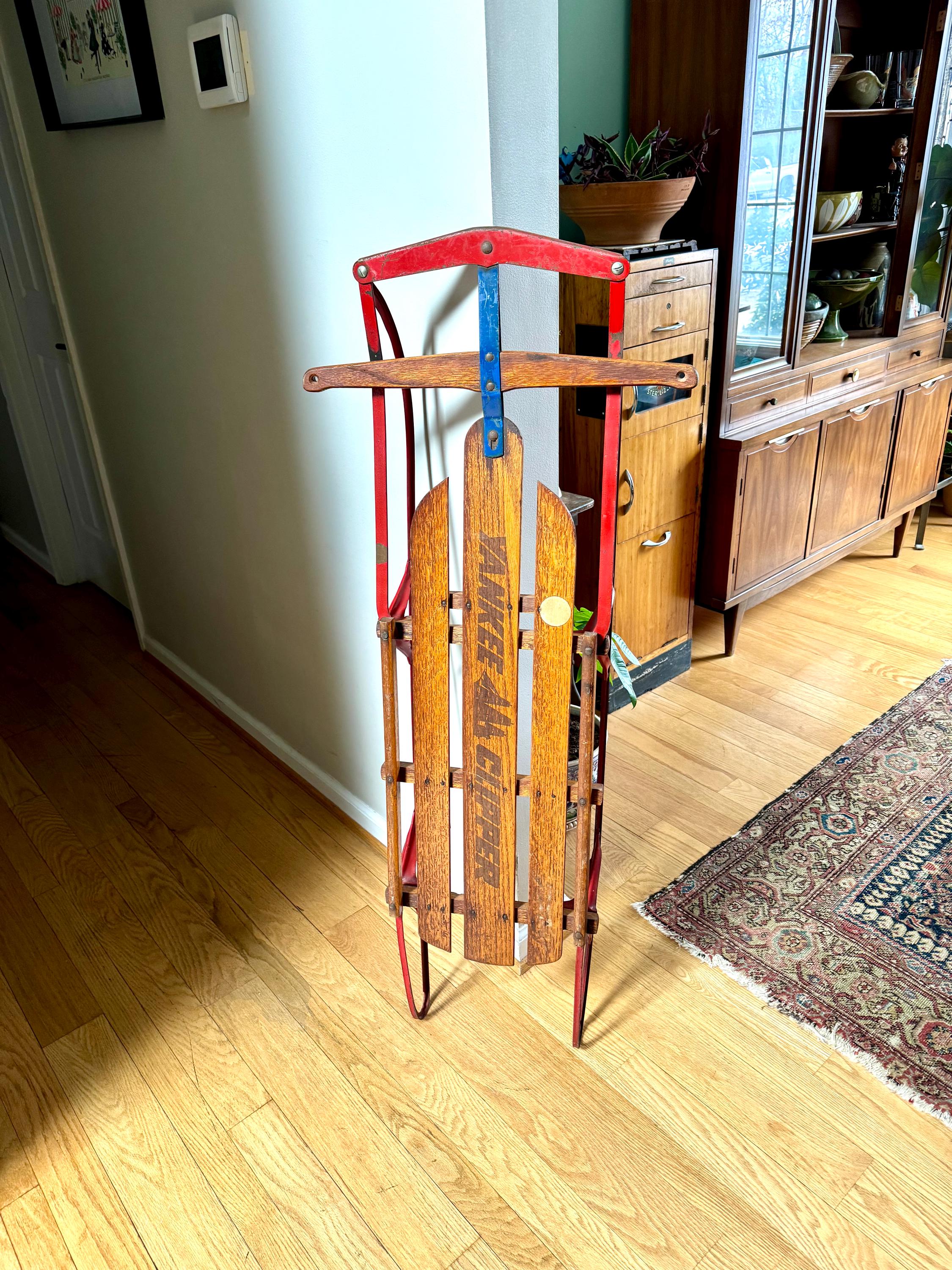 Vintage Flexible Flyer Sled | Yankee Clipper Metal Runner Sled| Distressed Metal Sled | Rustic Flexible Flyer Sled | Xmas Decor