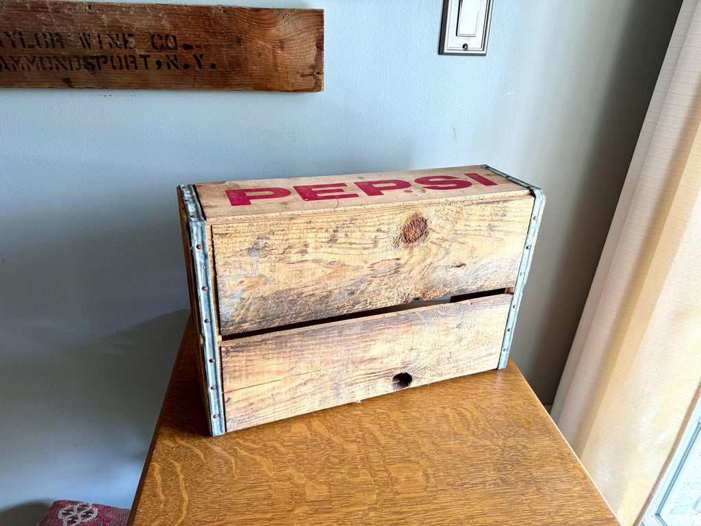 Vintage Pepsi Wooden Crate | Rustic Original Pepsi Crate | Pepsi Cola Advertisement Crate | Pepsi Washington D.C. Wood Crate