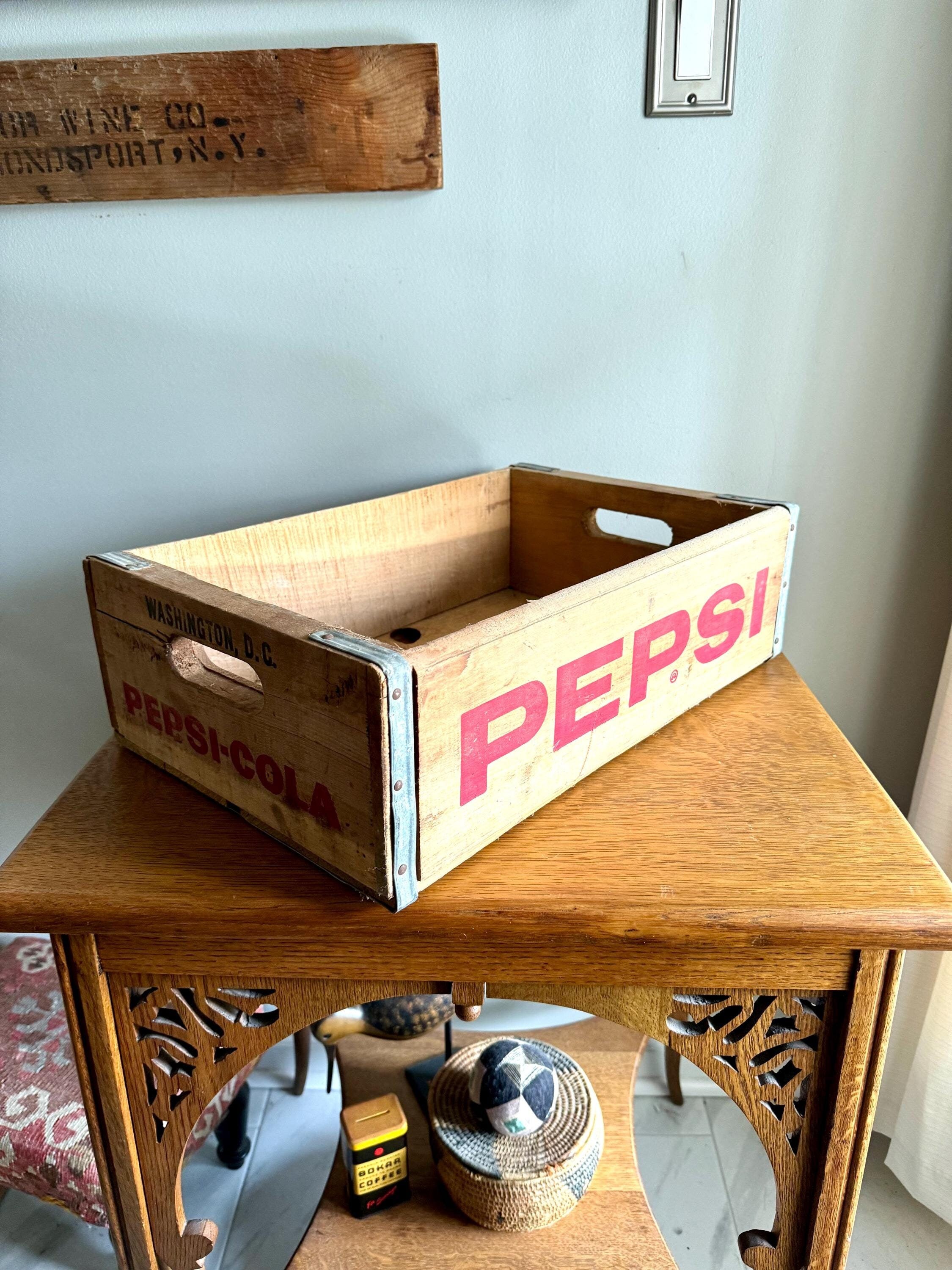 Vintage Pepsi Wooden Crate | Rustic Original Pepsi Crate | Pepsi Cola Advertisement Crate | Pepsi Washington D.C. Wood Crate