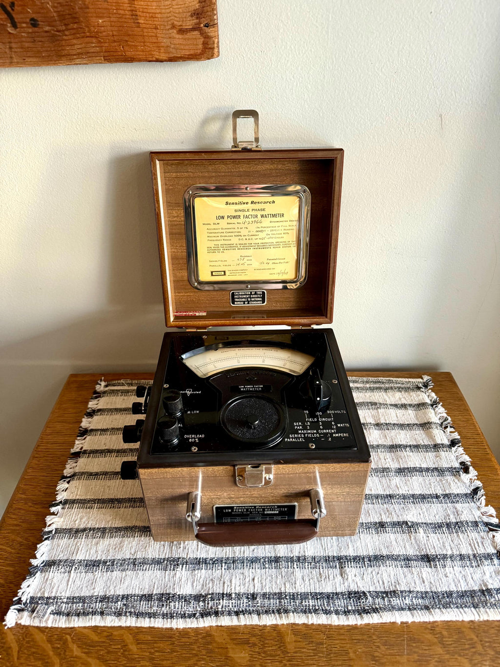 Vintage Portable Singer Single Phase Low Power Factor Wattmeter | Sensitive Research Singer Wattmeter | Singer Wattmeter Case