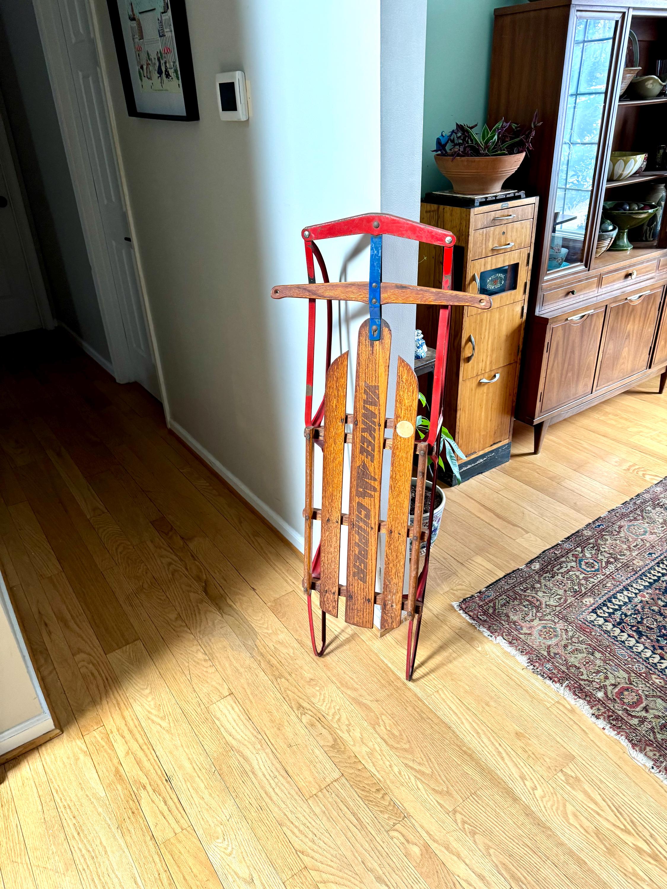 Vintage Flexible Flyer Sled | Yankee Clipper Metal Runner Sled| Distressed Metal Sled | Rustic Flexible Flyer Sled | Xmas Decor