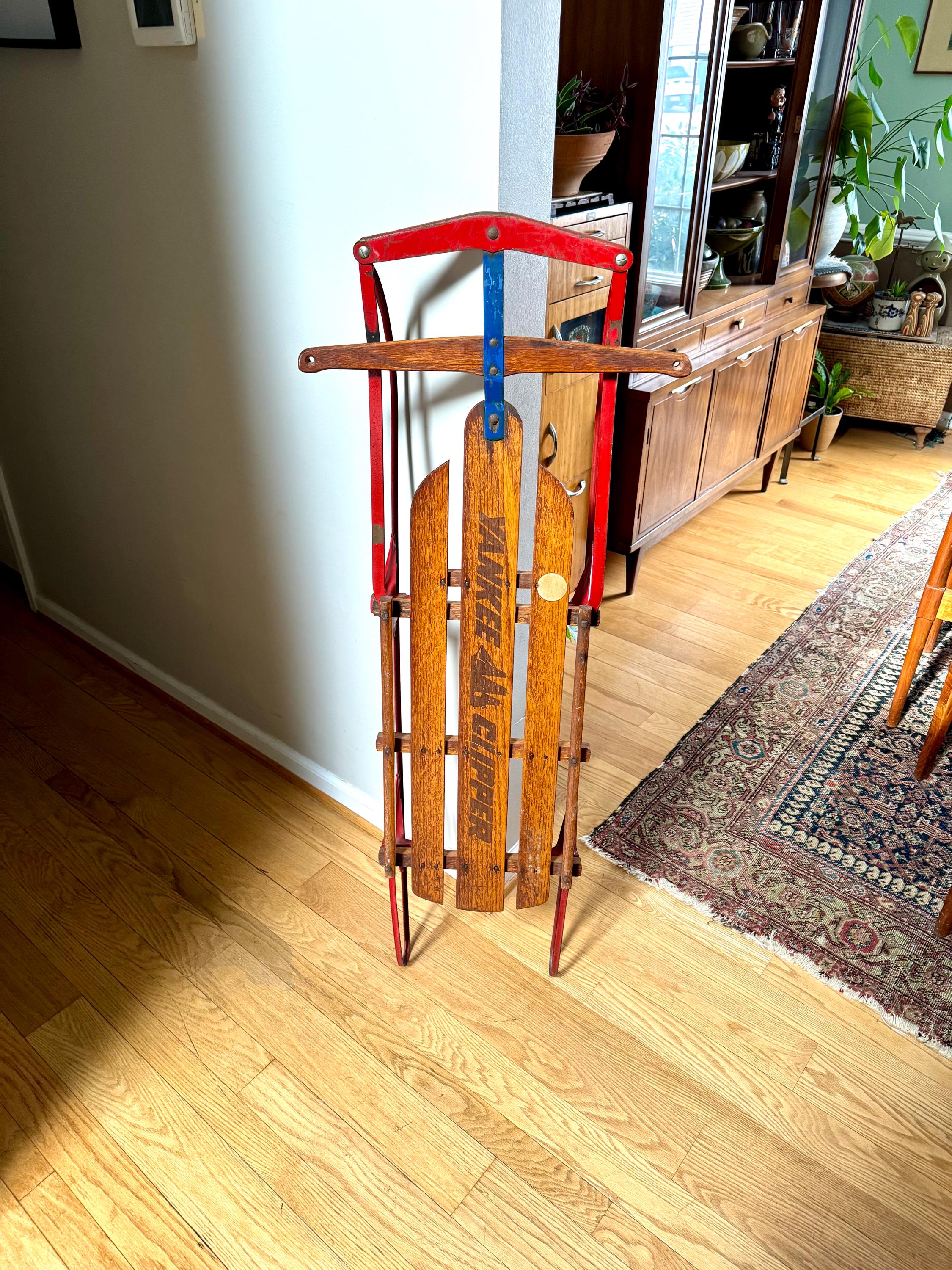 Vintage Flexible Flyer Sled | Yankee Clipper Metal Runner Sled| Distressed Metal Sled | Rustic Flexible Flyer Sled | Xmas Decor