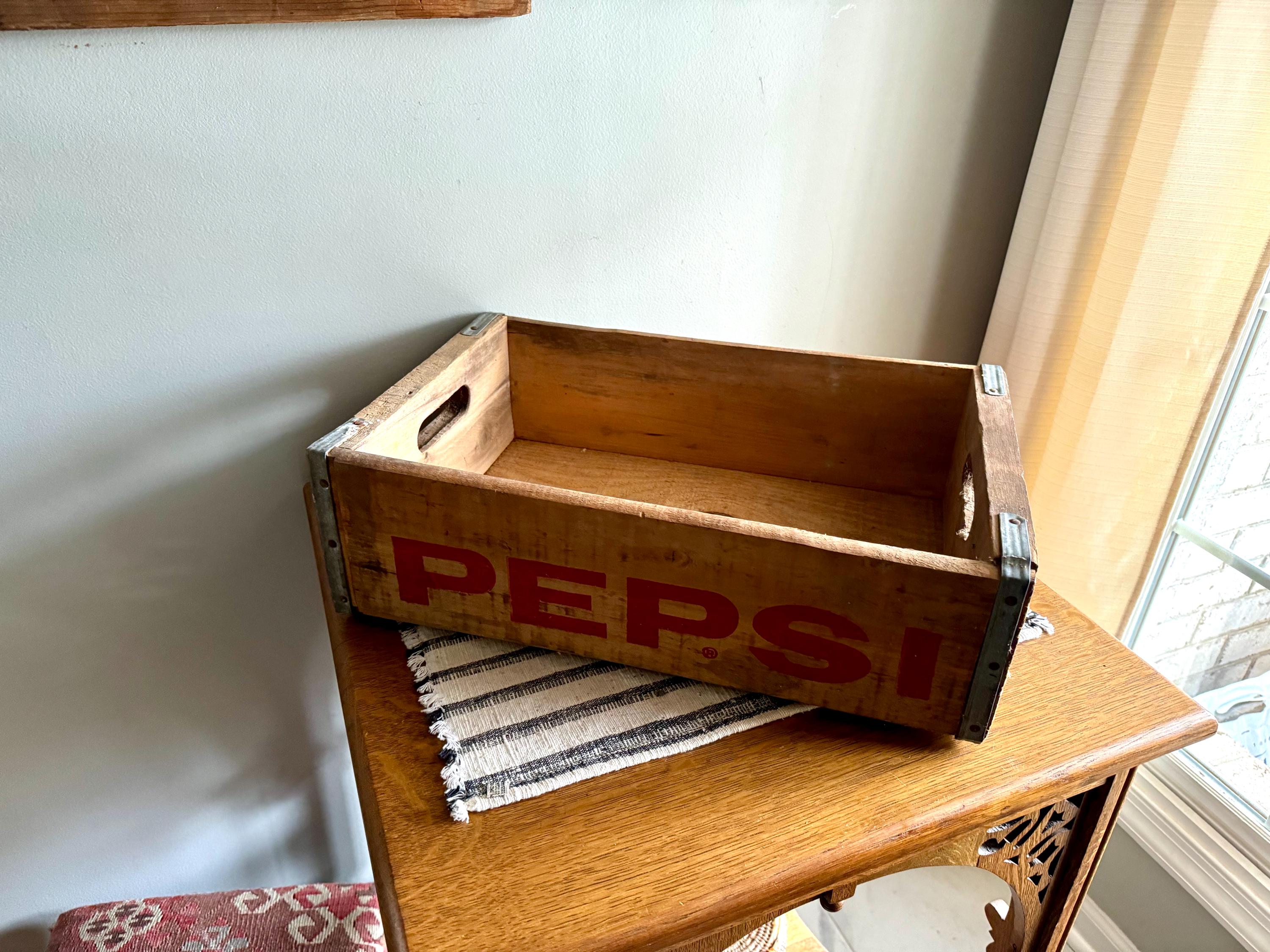 Vintage Pepsi Wooden Crate | Rustic Original Pepsi Crate | Pepsi Cola Advertisement Crate | Pepsi Washington D.C. Wood Crate