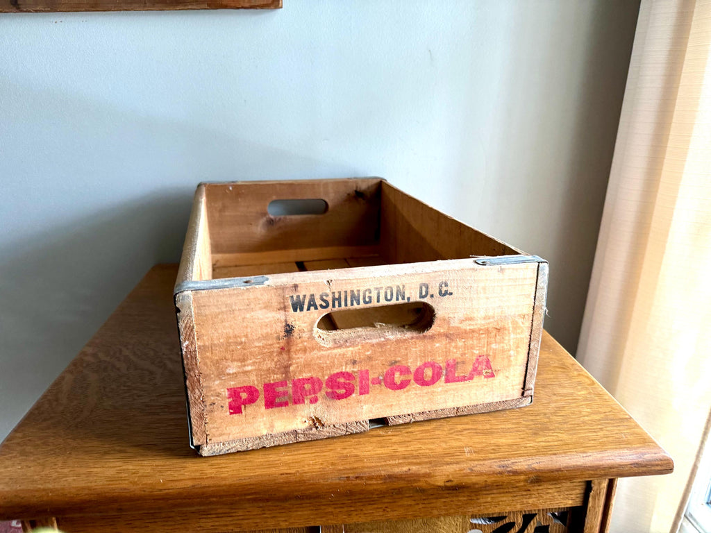 Vintage Pepsi Wooden Crate | Rustic Original Pepsi Crate | Pepsi Cola Advertisement Crate | Pepsi Washington D.C. Wood Crate