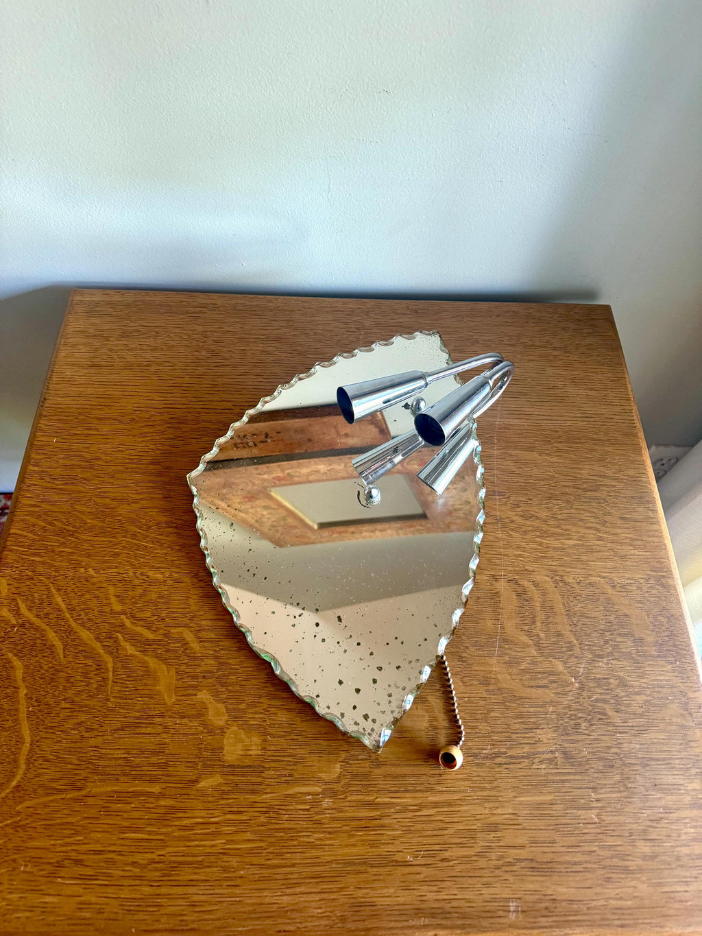 Art Deco Gill Glass & Fixture Co. Wall Mirror Sconce Light | Art Nouveau Mirror Wall Light | Patina Mirror Wall Light | Mirrored Sconce