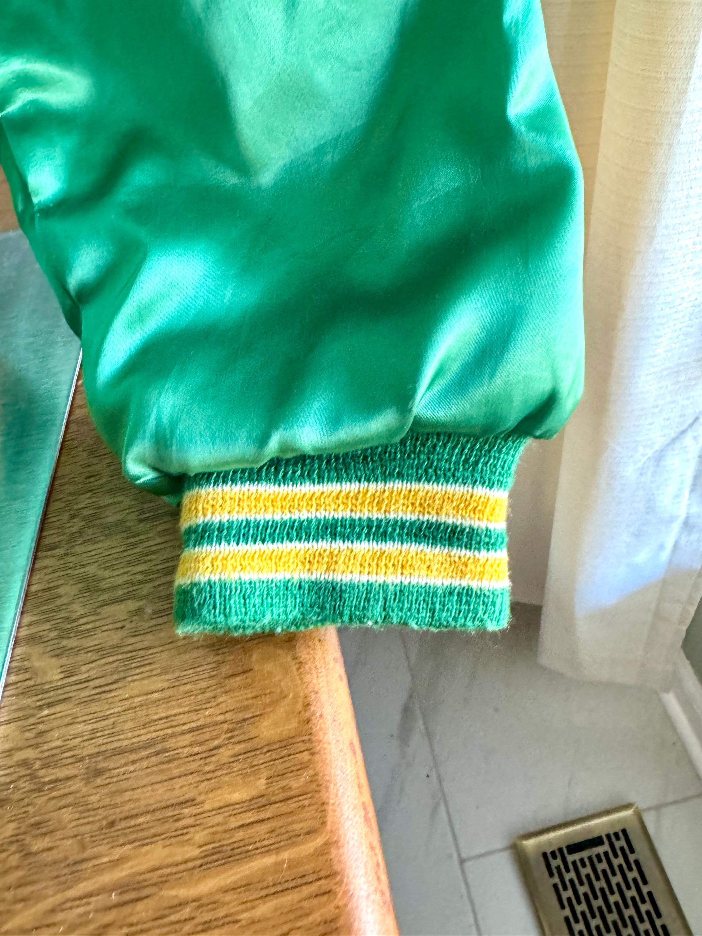 Vintage Green Birdie by Richard A. Leslie Racing Bomber Jacket | Brenda Scotmar 13 Racing Jacket | Yellow and Green Birdie Racing Jacket (S)