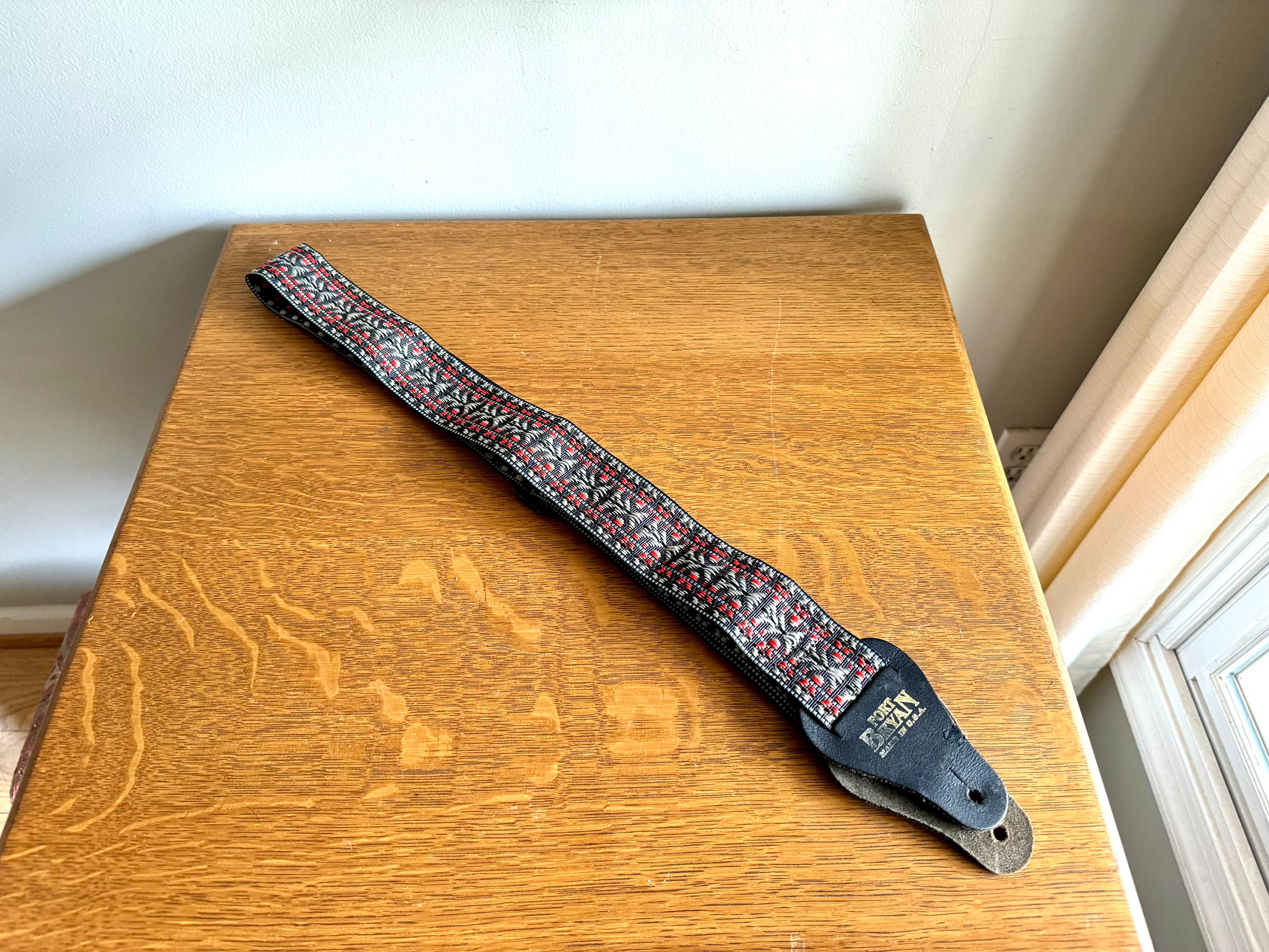Fort Bryan Boho Woven Guitar Strap | Vtg Bohemian Style Fort Bryan Guitar Strap | Retro Guitar Strap | Fort Bryan Instrument Strap
