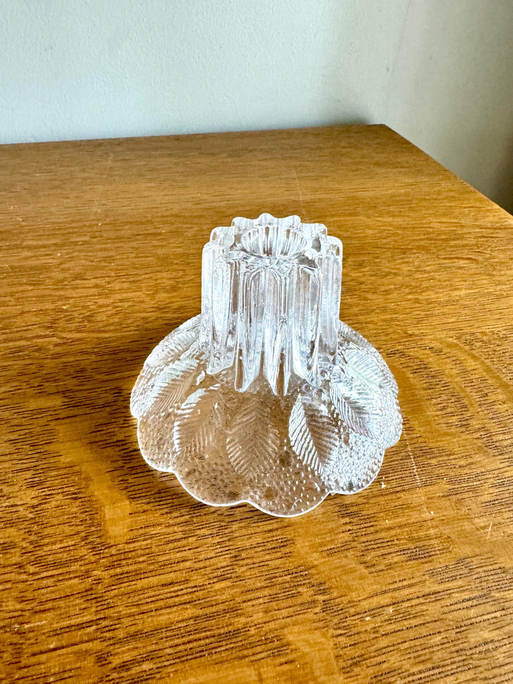 Vtg Lausitzer Glas Lead Crystal Candleholders | Textured Lead Crystal Candlestick Holders | German Floral Crystal Candle Holders