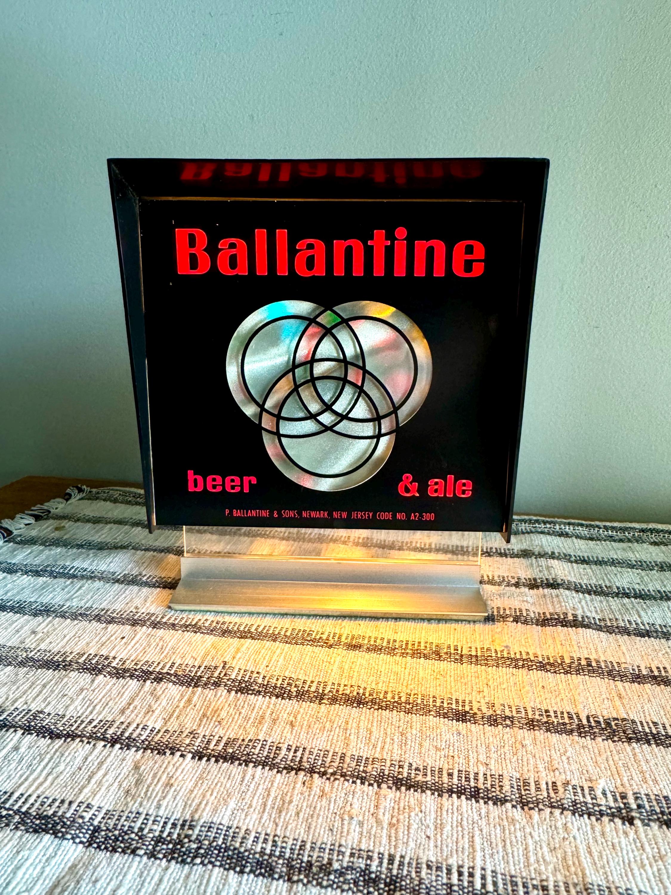 Ballantine Beer Motion Advertisement Sign | Bar Register Light Motion Sign | Small Ballantine Beer Light Motion Sign