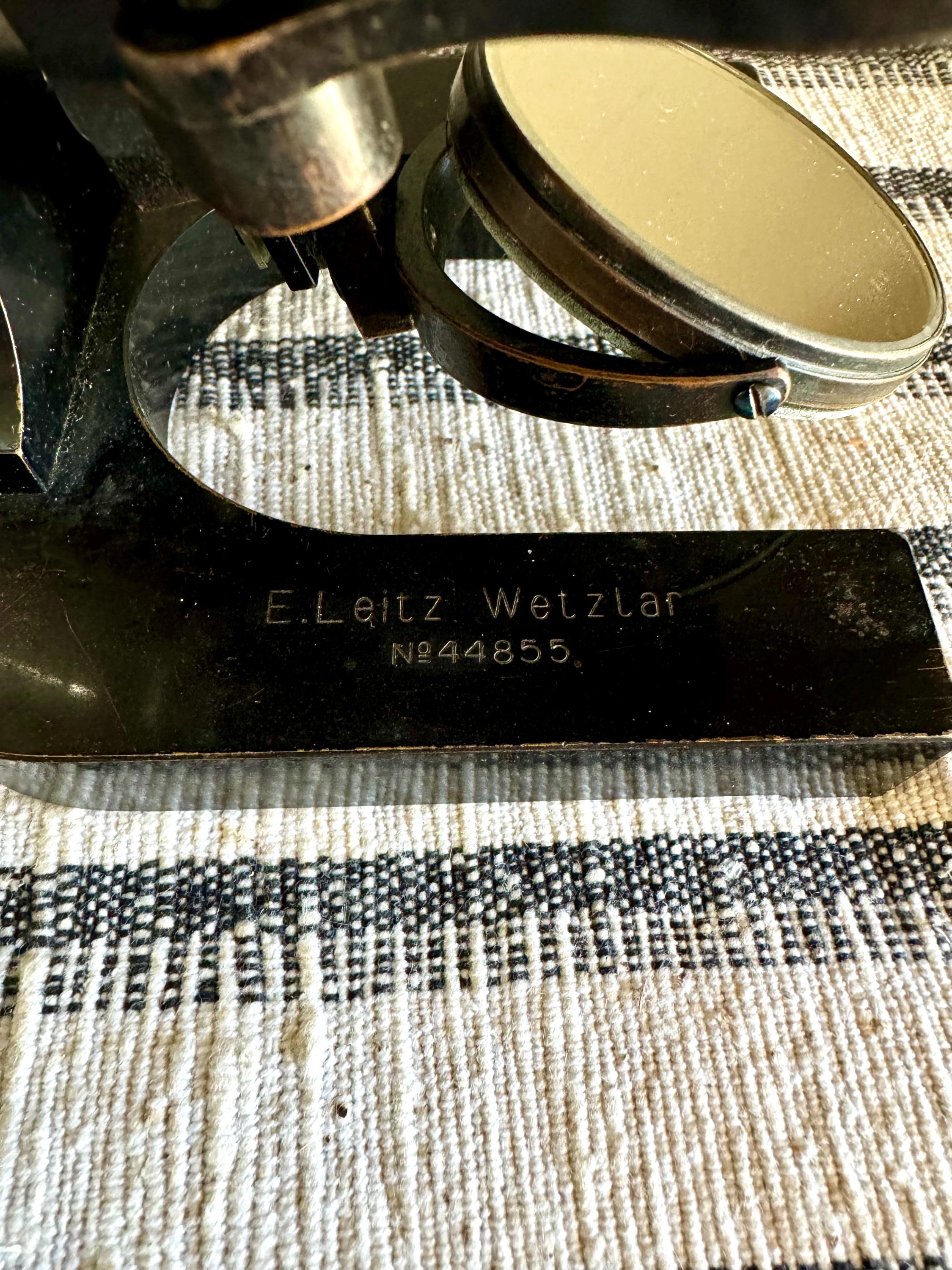 Antique E. Leitz Wetzlar Brass Microscope| Antique Brass Microscope| E Leitz Wetzlar Brass Microscope Stand| 1897 Brass Monocular Microscope