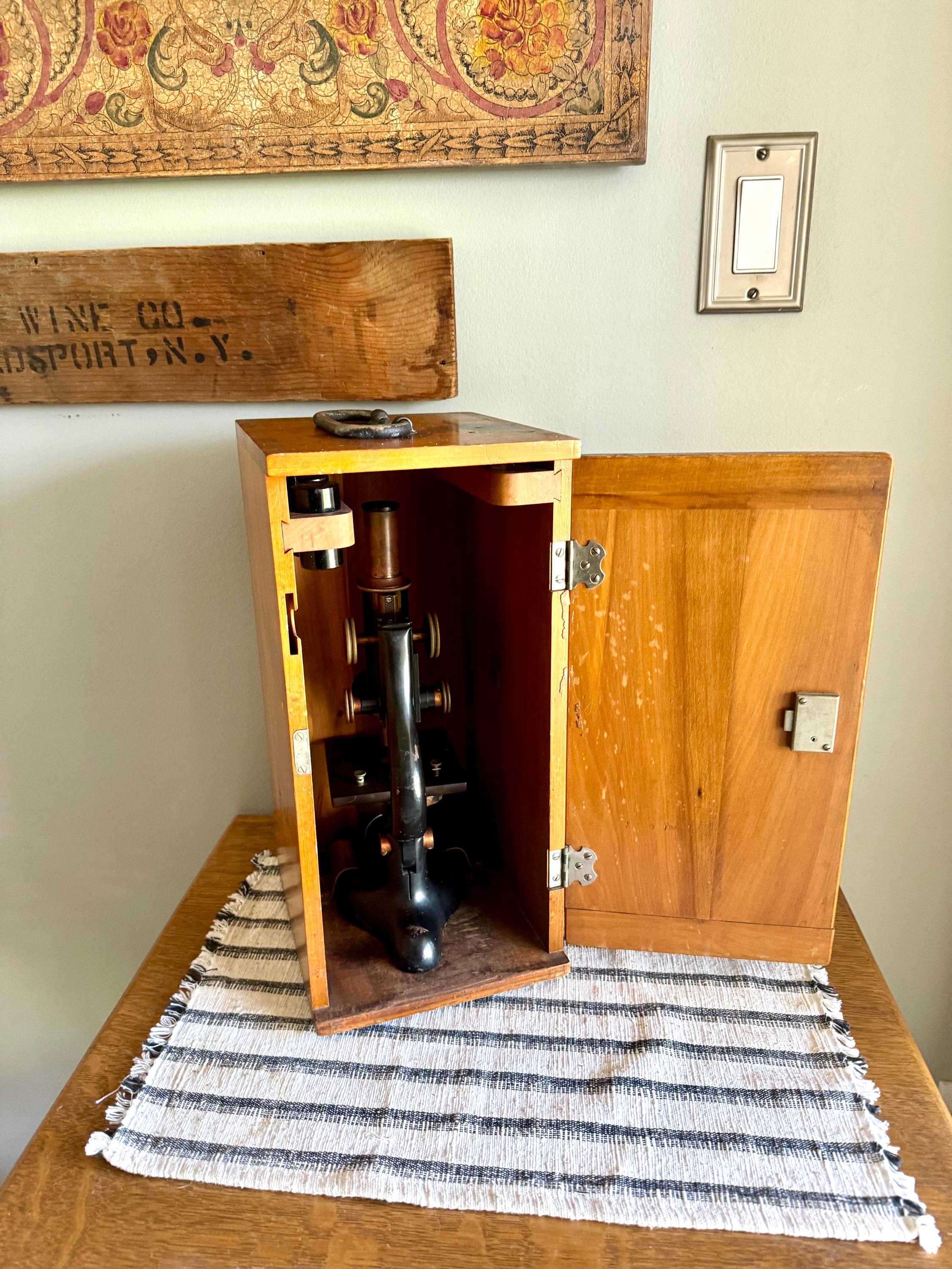 Antique Bausch and Lomb Brass Microscope | Antique Brass Microscope | B&L Brass Microscope Stand| 1928 Brass Monocular Microscope