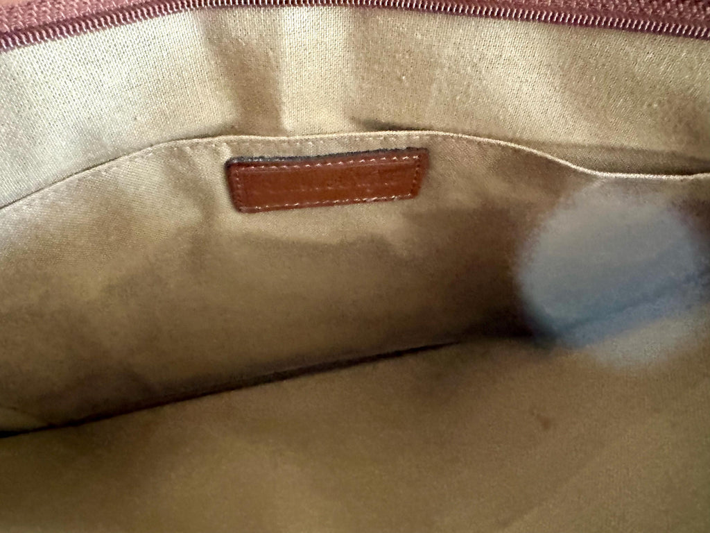 Vtg Ashton & Hayes Computer Bag | Woven Leather Design Messenger Bag | Zipper Top Leather Designer Computer Bag| Leather Computer Sleeve