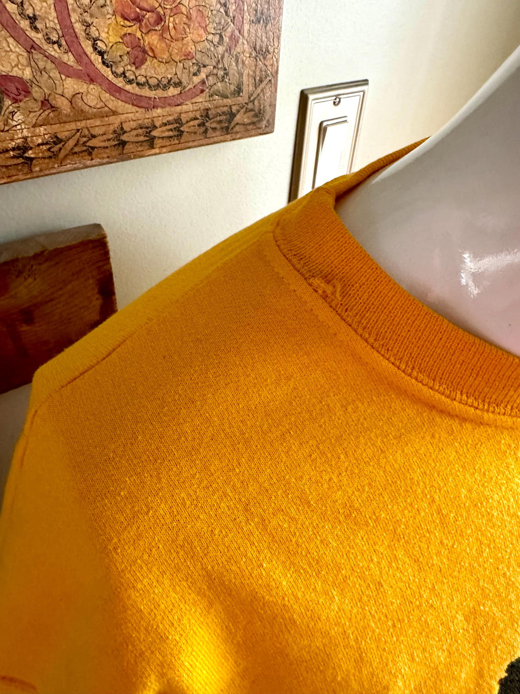 Vtg 1960's Style Yellow WMCA Good Guy Sweatshirt | Vtg WMCA Good Guy Yellow Crewneck Sweatshirt | New York Radio Station Sweatshirt