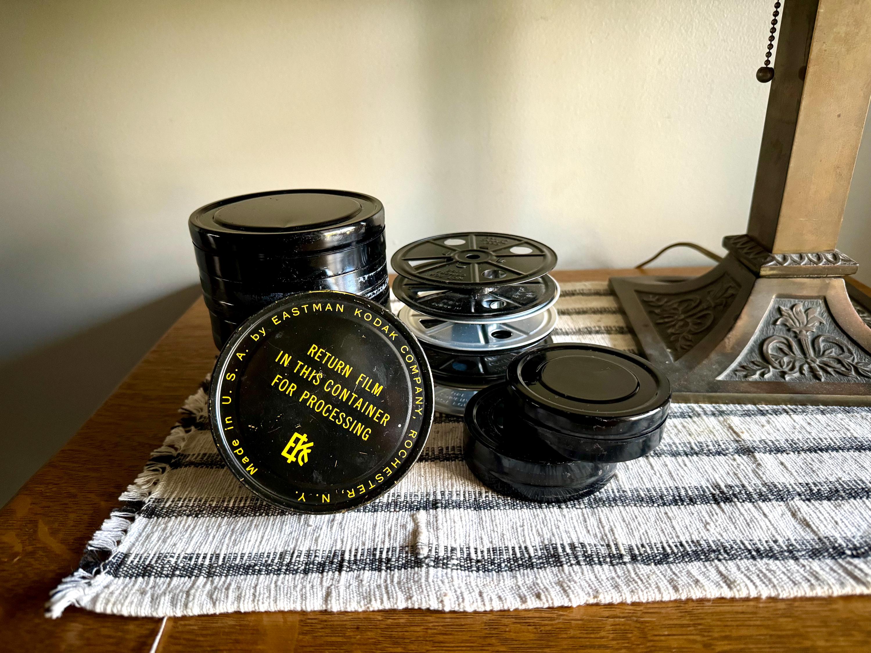 Vtg Kodak Film Reels and Canisters | Small Black Eastman Kodak Film Reels and Canisters | 11 Reels and 7 Canisters | Kodak Film Reels