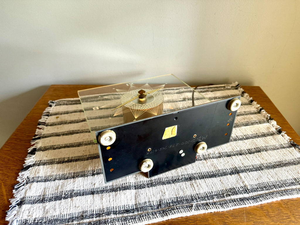 Vtg Mastercrafters Starlight Clock | 1950's Gold Mastercrafters No. 146 Illuminated Clock  | Mastercrafters No.146 Starlight Clear Clock