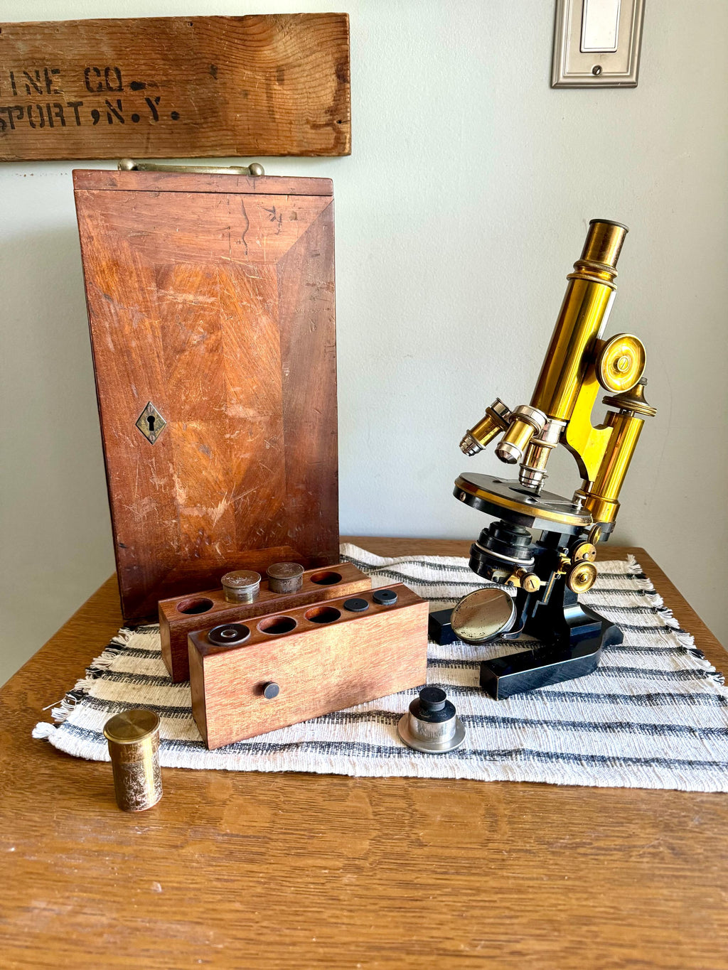 Antique E. Leitz Wetzlar Brass Microscope| Antique Brass Microscope| E Leitz Wetzlar Brass Microscope Stand| 1897 Brass Monocular Microscope