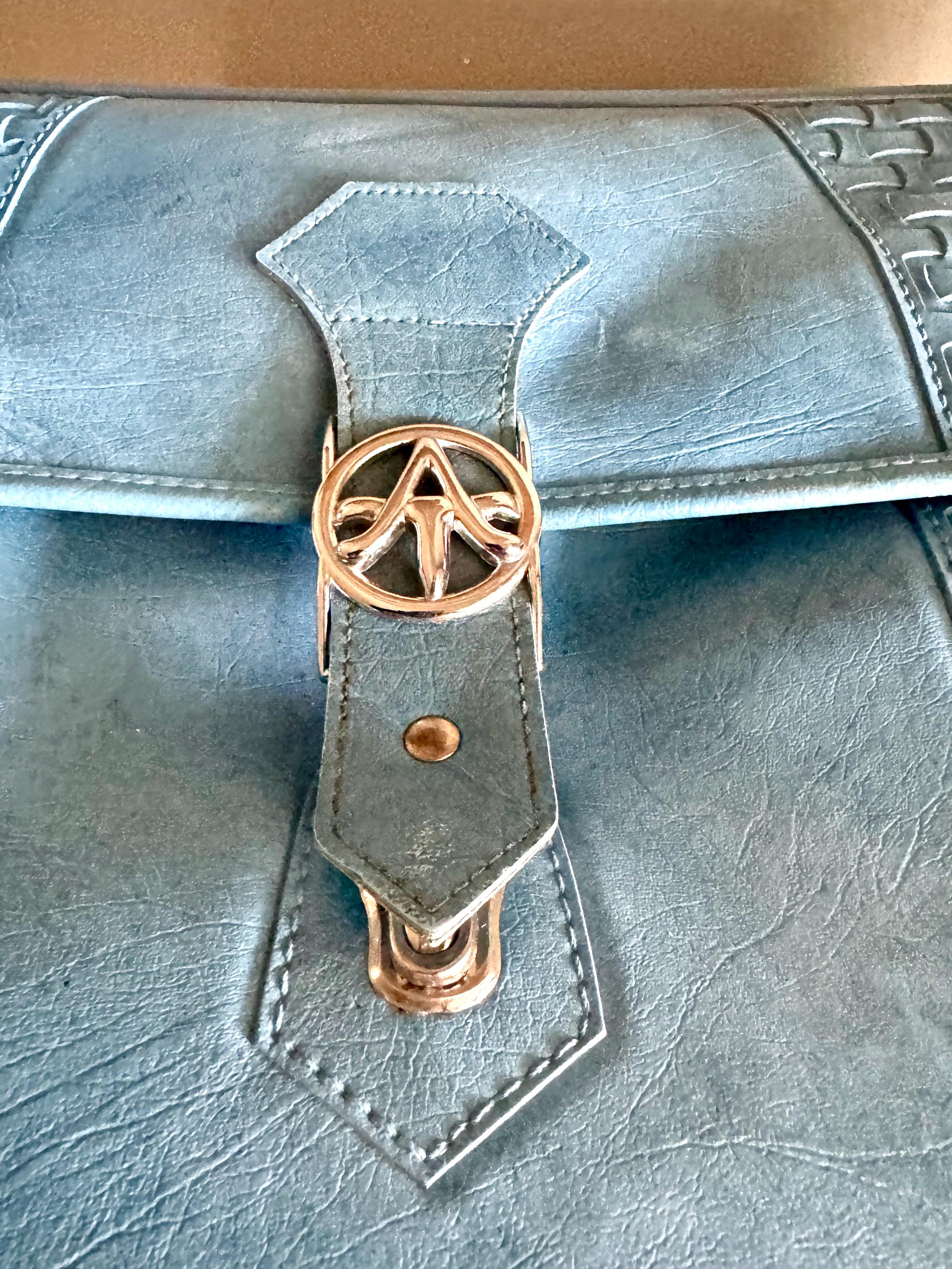 Vtg American Tourister Weekender | American Tourister Suitcase | Blue Weekend Luggage Bag| Retro Blue Carry On| Blue Marble Vinyl Bag