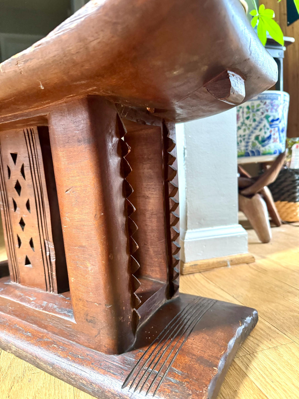 Vtg African Ashanti Stool | Akin Kingo Stool | Ivory Coast Hand Carved Ashanti Stool | Ashanti Ceremonial Stool
