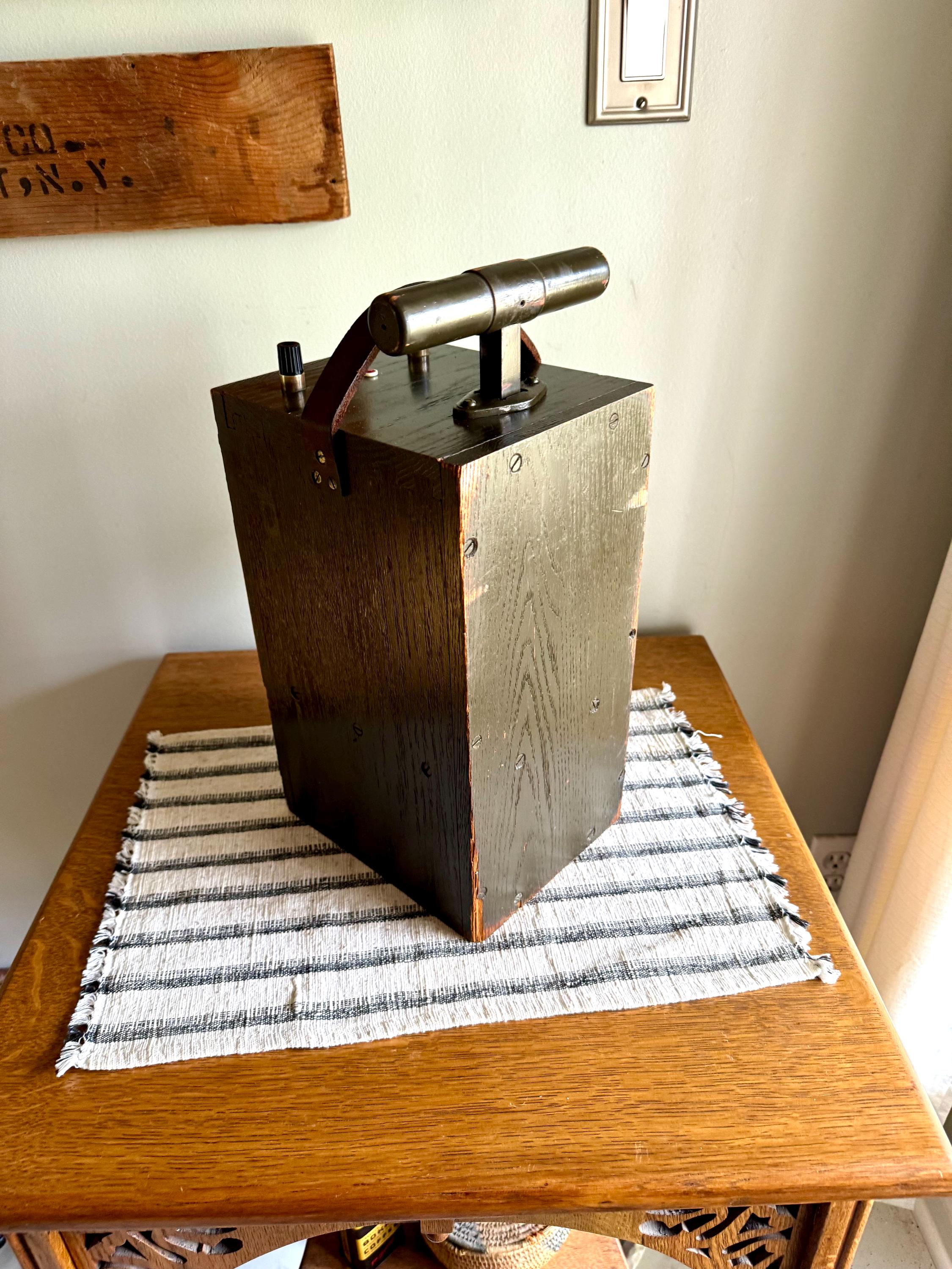WW2 Era Fidelity Blasting Machine | Old Dynamite Detonator Box | TNT Plunger Detonator | U.S. Army Blasting Machine | Green Detonator Box
