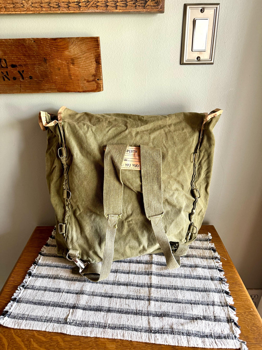 Vtg Boy Scout Canvas Backpack | YPJ Yucca Pack Canvas Bag | Green Canvas Pack Sack | Vintage Hiking Bag | Old BSA