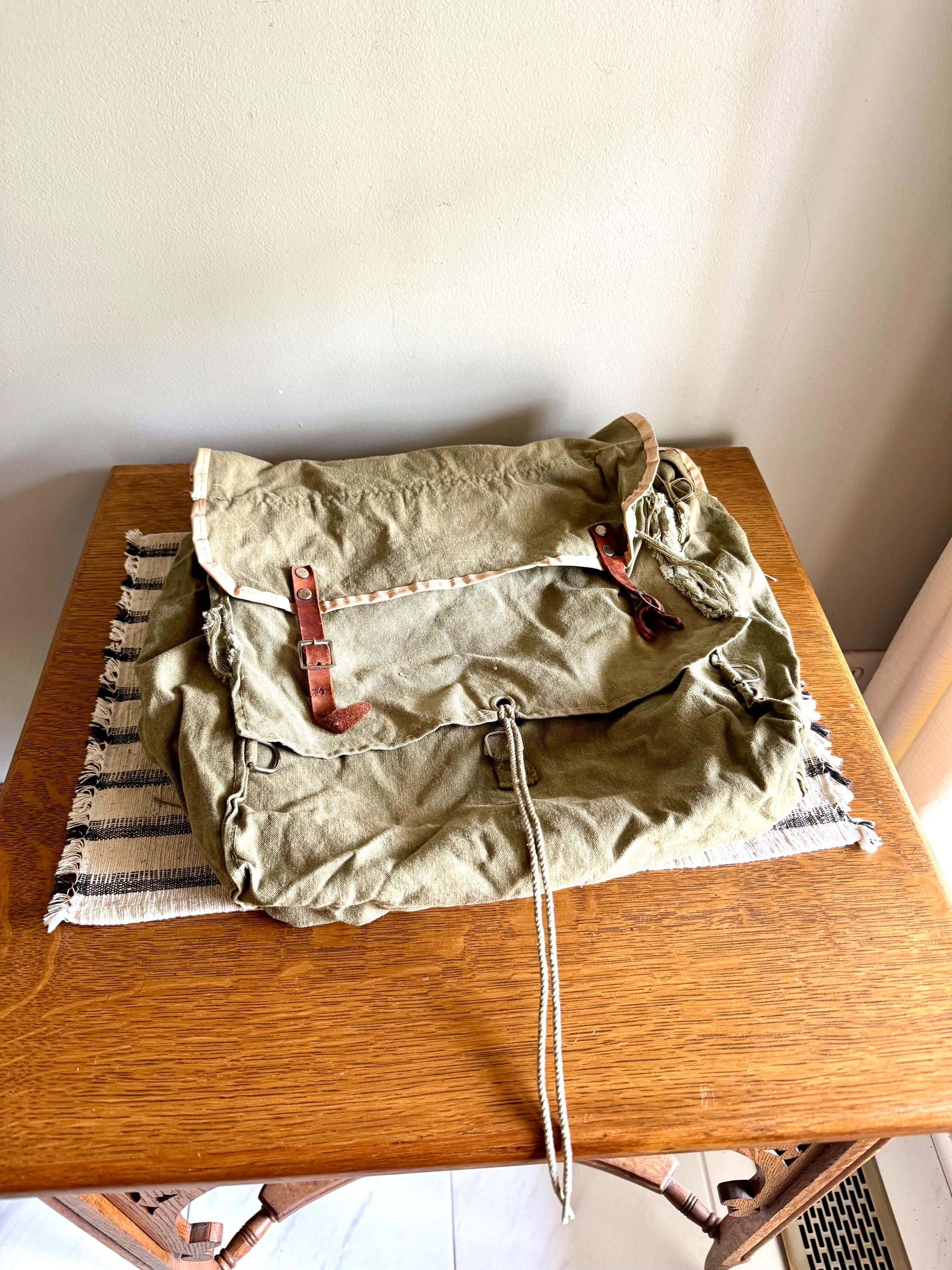 Vtg Boy Scout Canvas Backpack | YPJ Yucca Pack Canvas Bag | Green Canvas Pack Sack | Vintage Hiking Bag | Old BSA