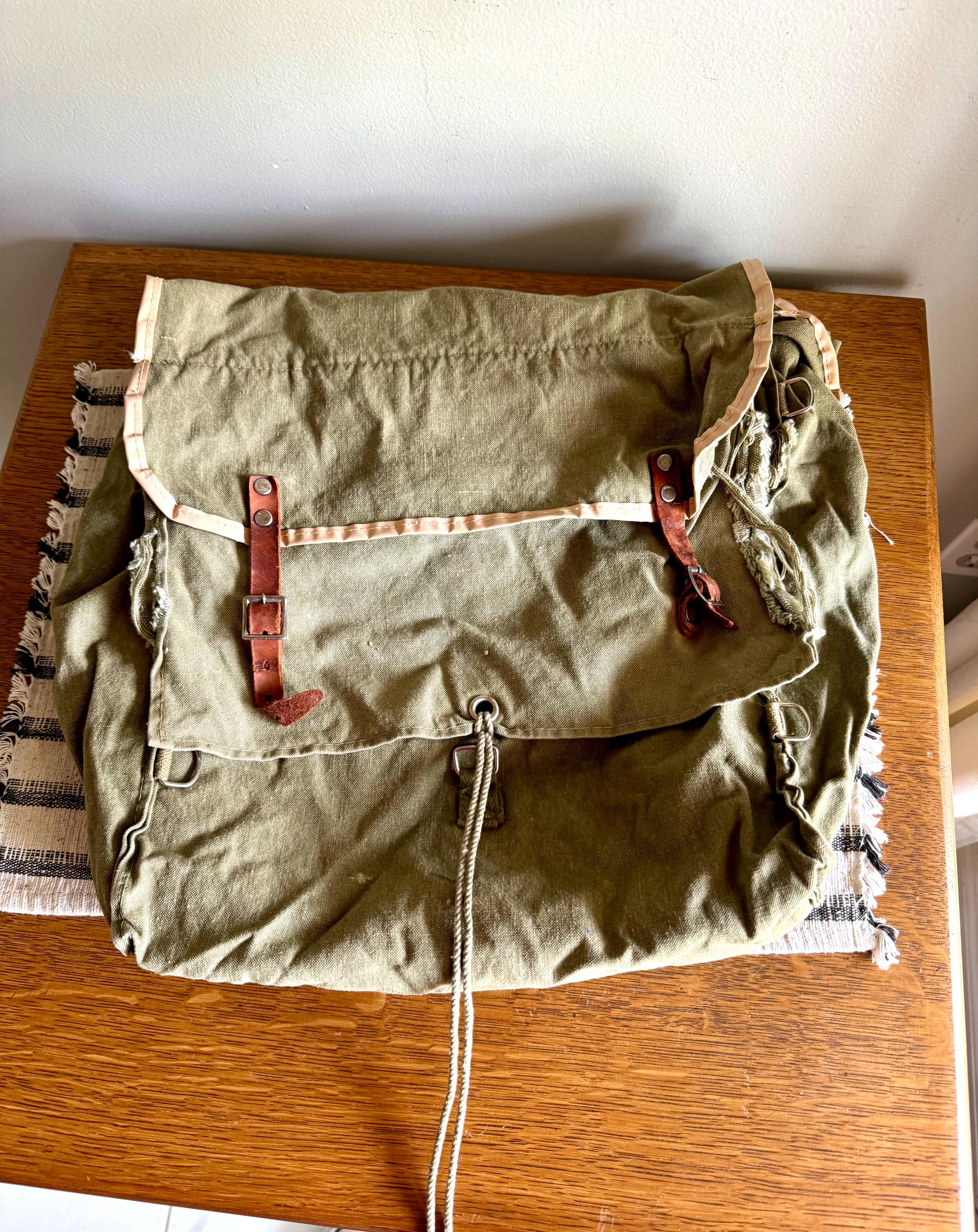 Vtg Boy Scout Canvas Backpack | YPJ Yucca Pack Canvas Bag | Green Canvas Pack Sack | Vintage Hiking Bag | Old BSA