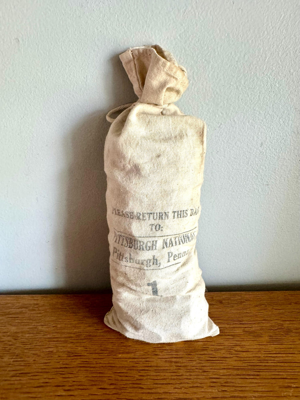 Vtg Pittsburgh National Canvas Coin Bag | Small Vintage Canvas Money Bag | Pittsburgh, Pa Coin Canvas Bag