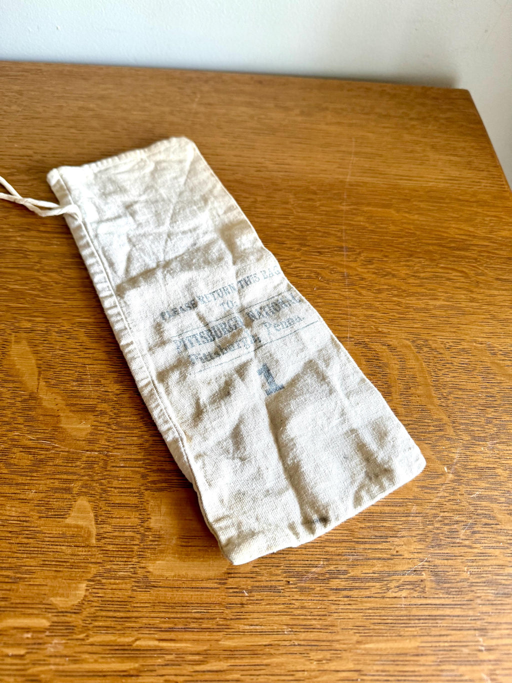 Vtg Pittsburgh National Canvas Coin Bag | Small Vintage Canvas Money Bag | Pittsburgh, Pa Coin Canvas Bag