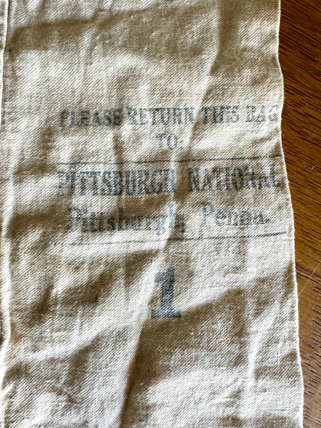 Vtg Pittsburgh National Canvas Coin Bag | Small Vintage Canvas Money Bag | Pittsburgh, Pa Coin Canvas Bag