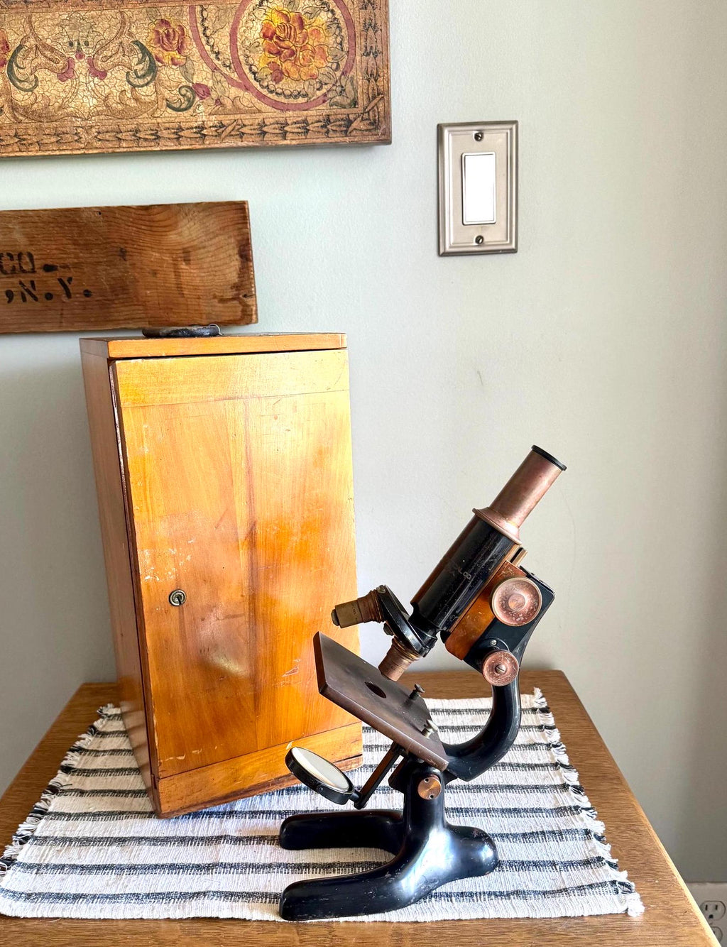 Antique Bausch and Lomb Brass Microscope | Antique Brass Microscope | B&L Brass Microscope Stand| 1928 Brass Monocular Microscope