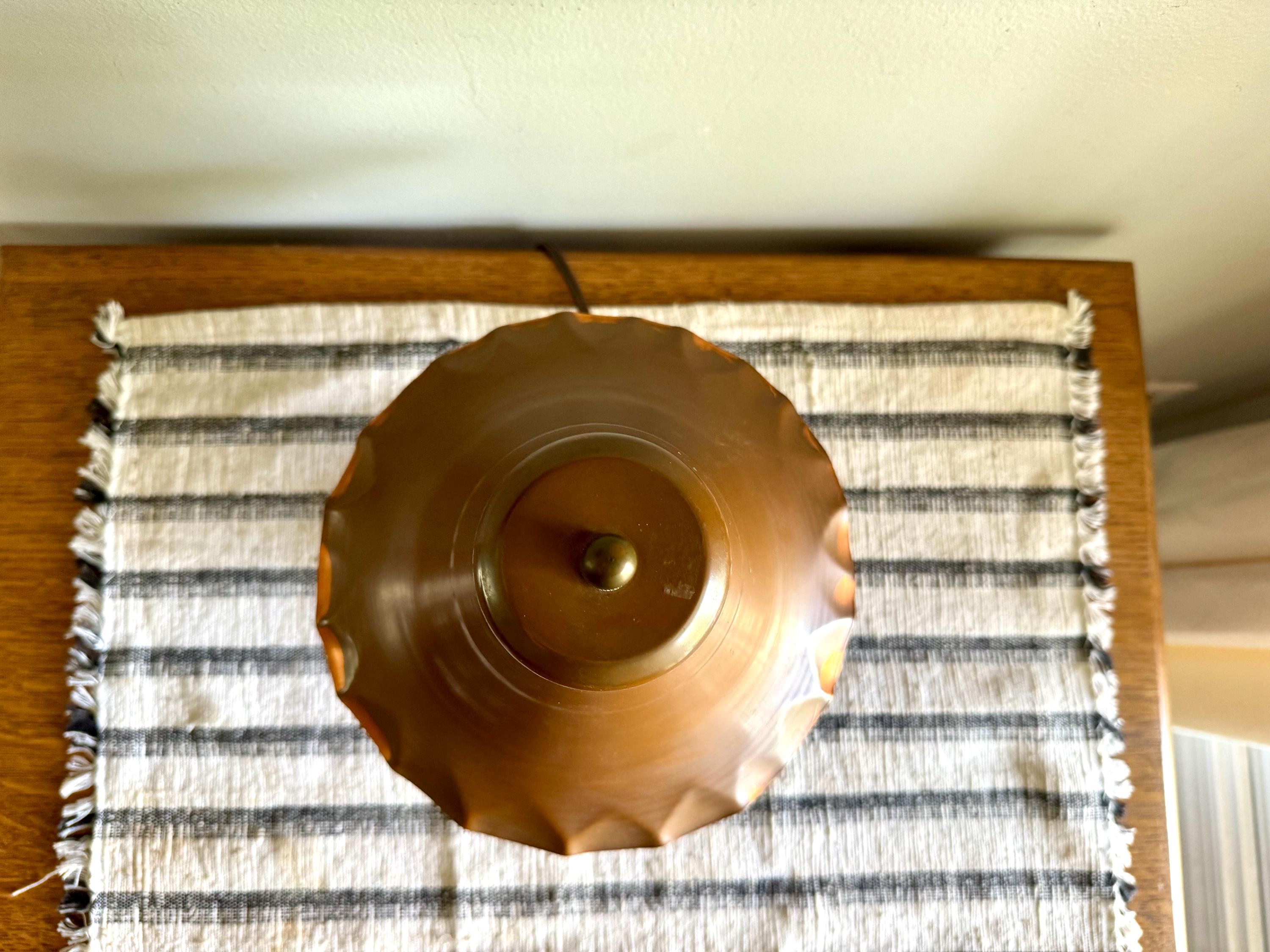 Vtg Small Copper Arts & Crafts Lamp | Small Bell Shaped Copper Lamp | Copper Brass Desk Lamp | Arts and Crafts Copper Desk Lamp