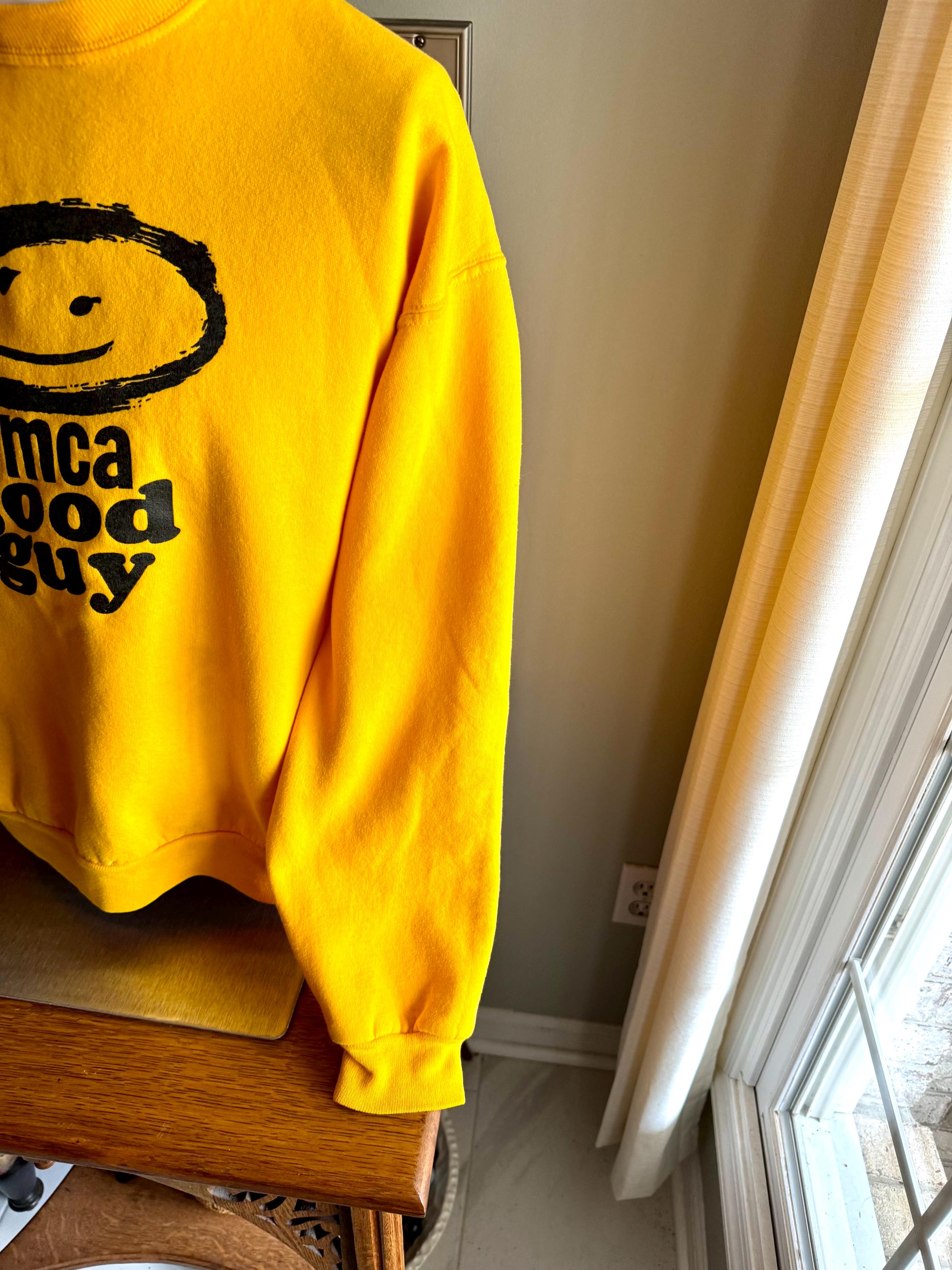 Vtg 1960's Style Yellow WMCA Good Guy Sweatshirt | Vtg WMCA Good Guy Yellow Crewneck Sweatshirt | New York Radio Station Sweatshirt