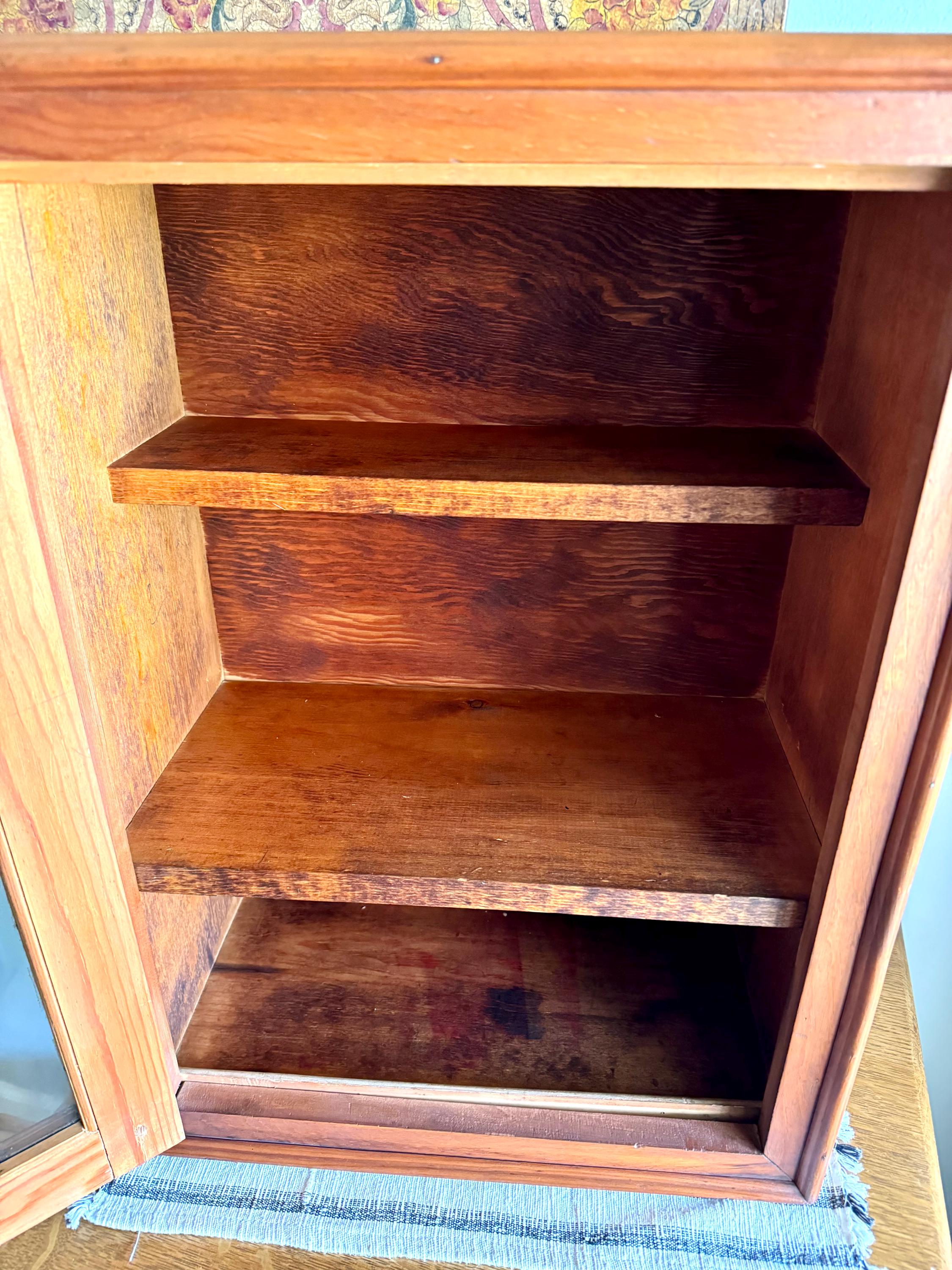 Vtg Wood Display Cabinet | Glass Door Display Cabinet | Apothecary Wood Cabinet | Table Top Wooden Cabinet | Glass Window Wood Cabinet