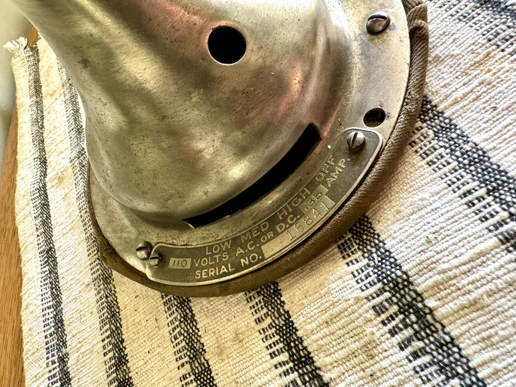 Vtg Non Running Crescent Fan | Metal Blade Display Fan | Metal Gage Antique Fan | Metal Cage Decor Fan | Unwired Metal Caged Fan