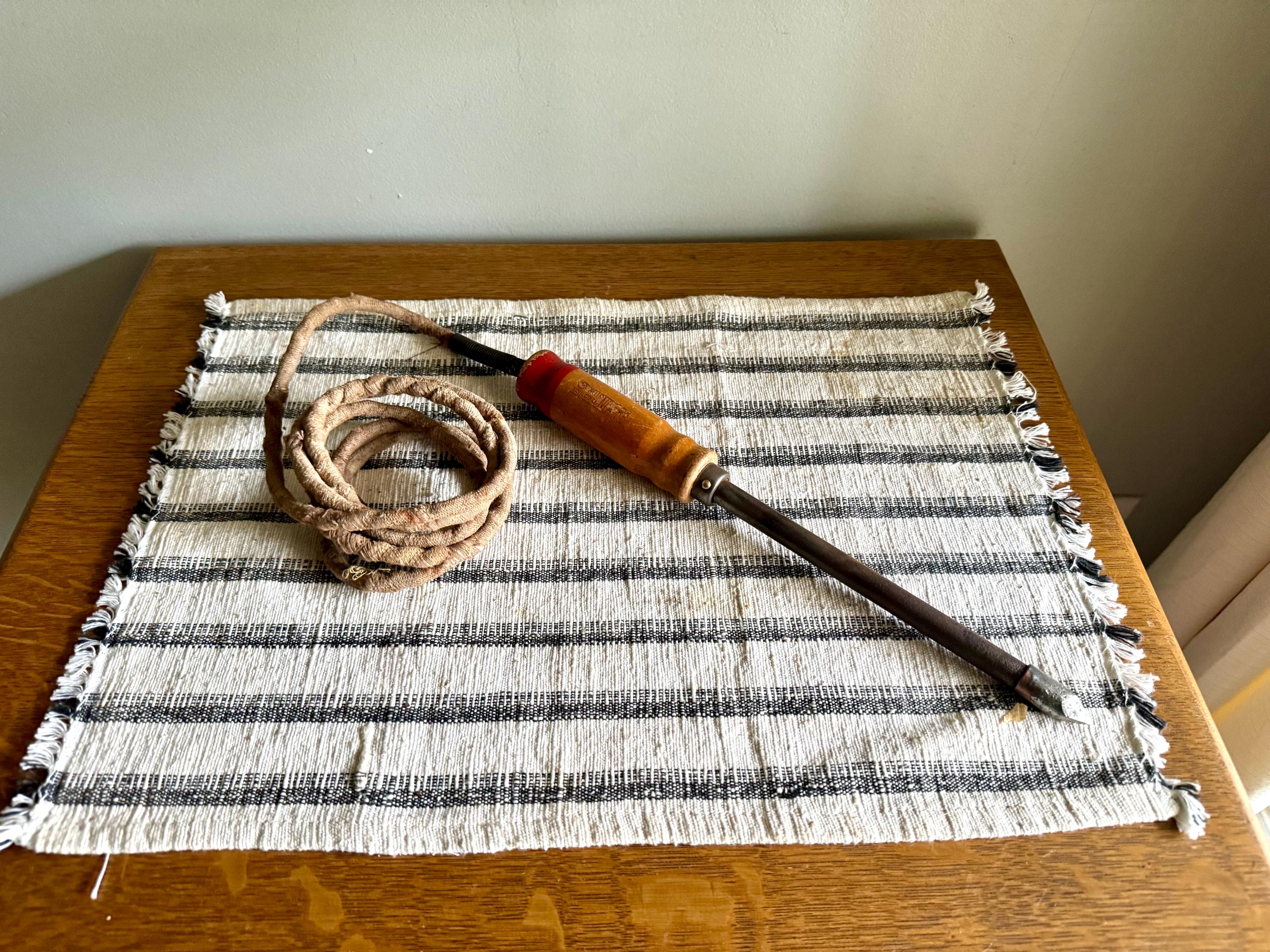 Vtg Fulton No. 85 Soldering Iron | Wood Handled Electric Soldering Iron Wand | Large Working Soldering Iron