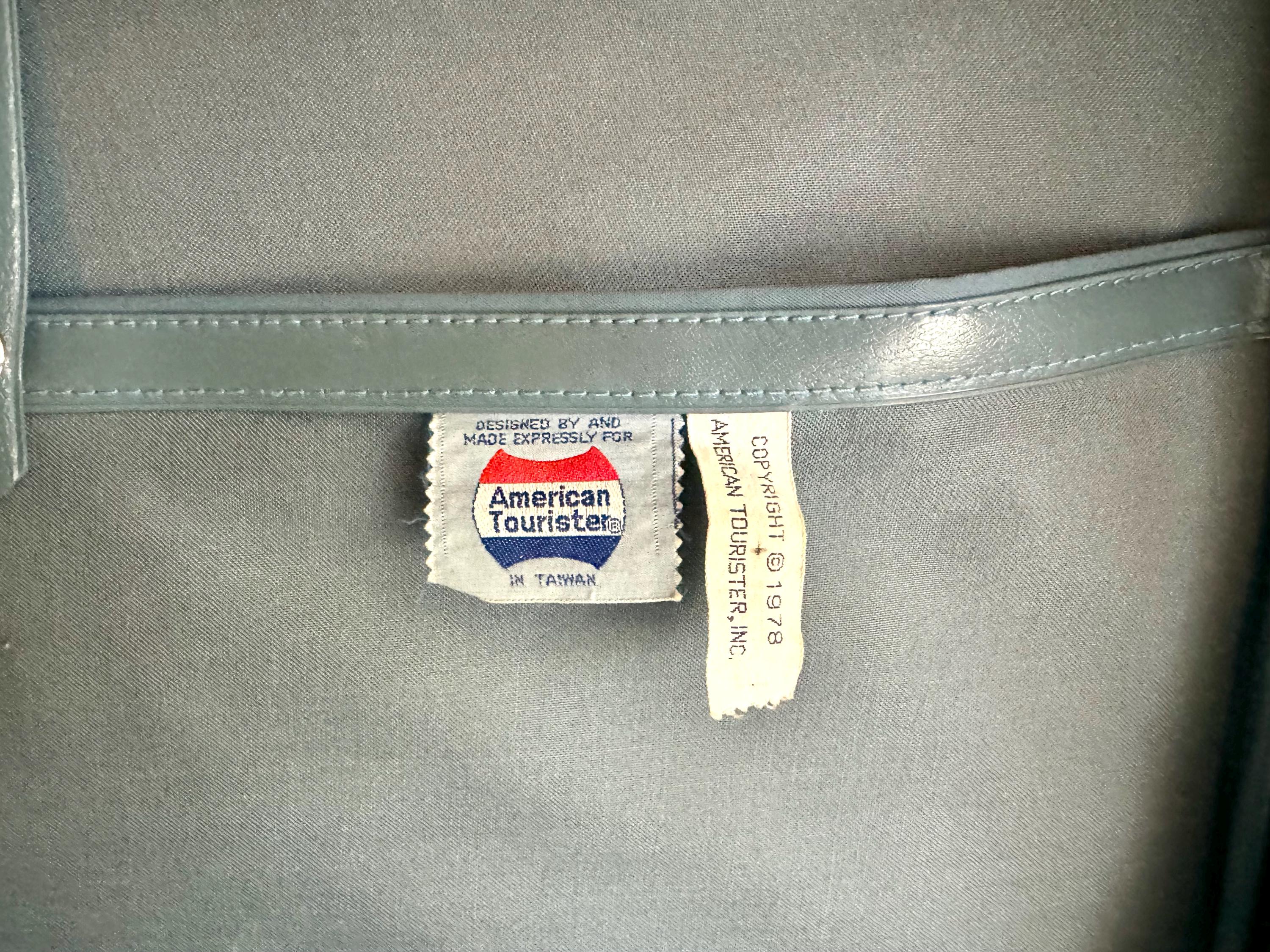 Vtg American Tourister Weekender | American Tourister Suitcase | Blue Weekend Luggage Bag| Retro Blue Carry On| Blue Marble Vinyl Bag