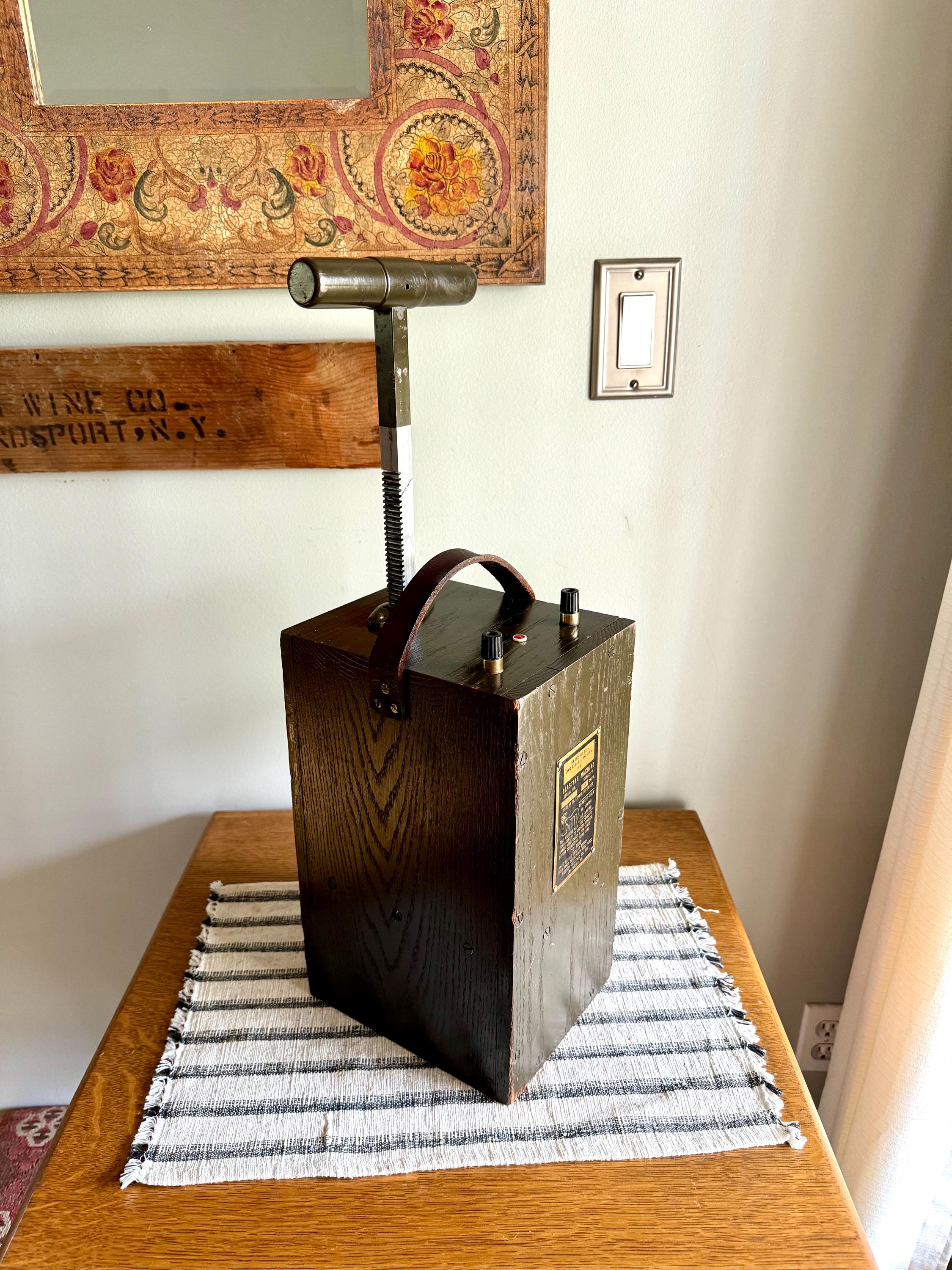 WW2 Era Fidelity Blasting Machine | Old Dynamite Detonator Box | TNT Plunger Detonator | U.S. Army Blasting Machine | Green Detonator Box
