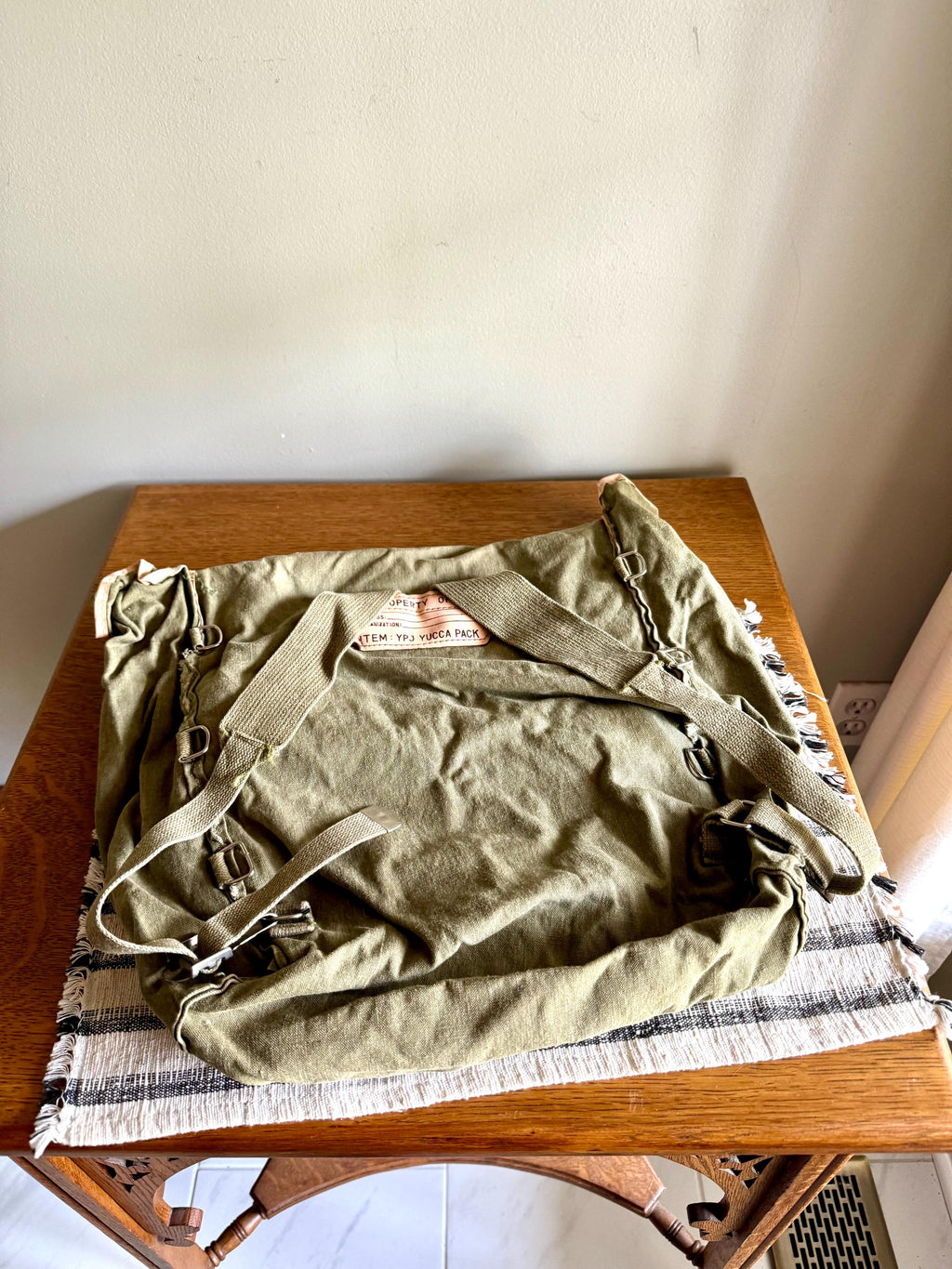 Vtg Boy Scout Canvas Backpack | YPJ Yucca Pack Canvas Bag | Green Canvas Pack Sack | Vintage Hiking Bag | Old BSA