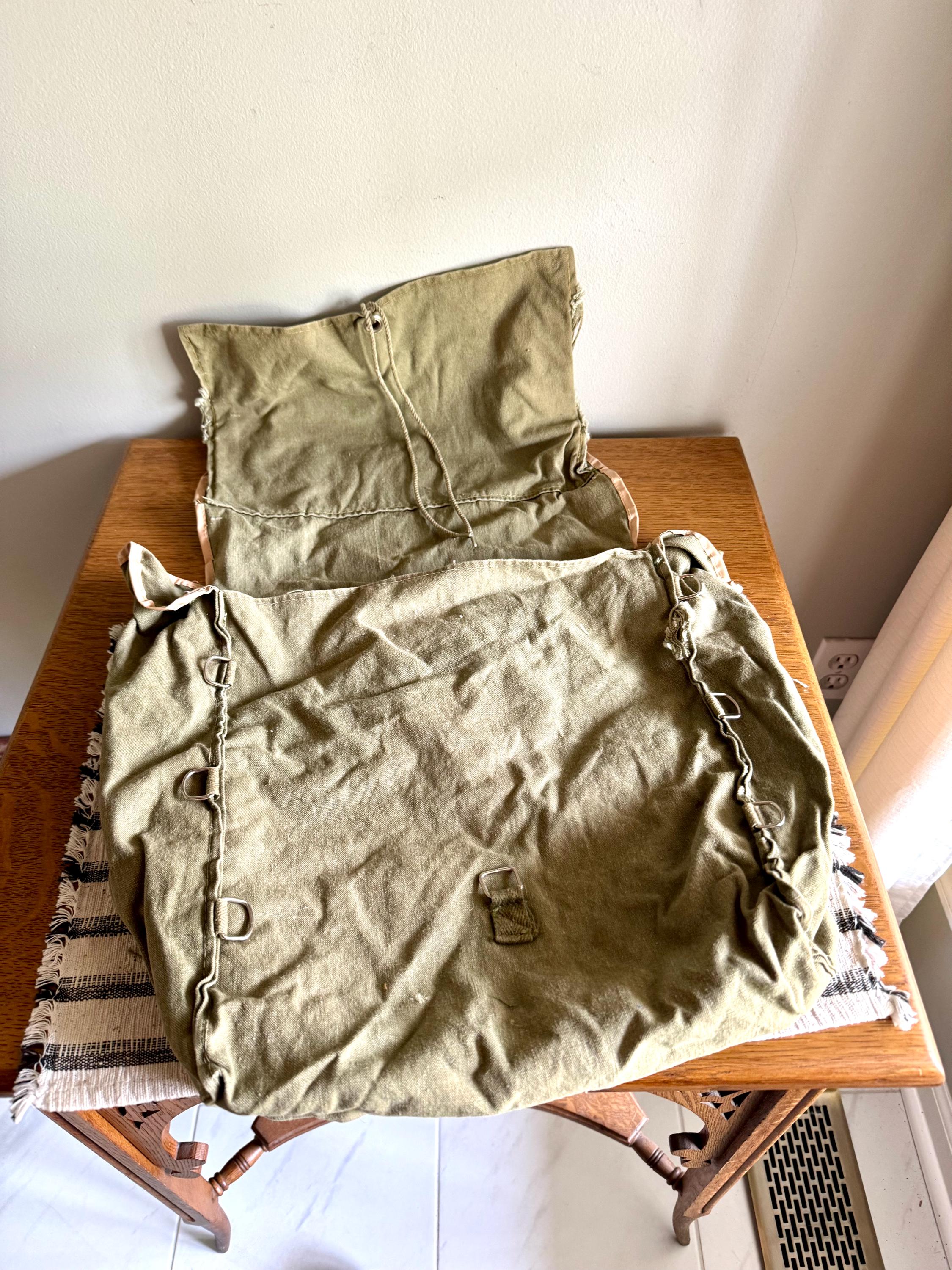 Vtg Boy Scout Canvas Backpack | YPJ Yucca Pack Canvas Bag | Green Canvas Pack Sack | Vintage Hiking Bag | Old BSA
