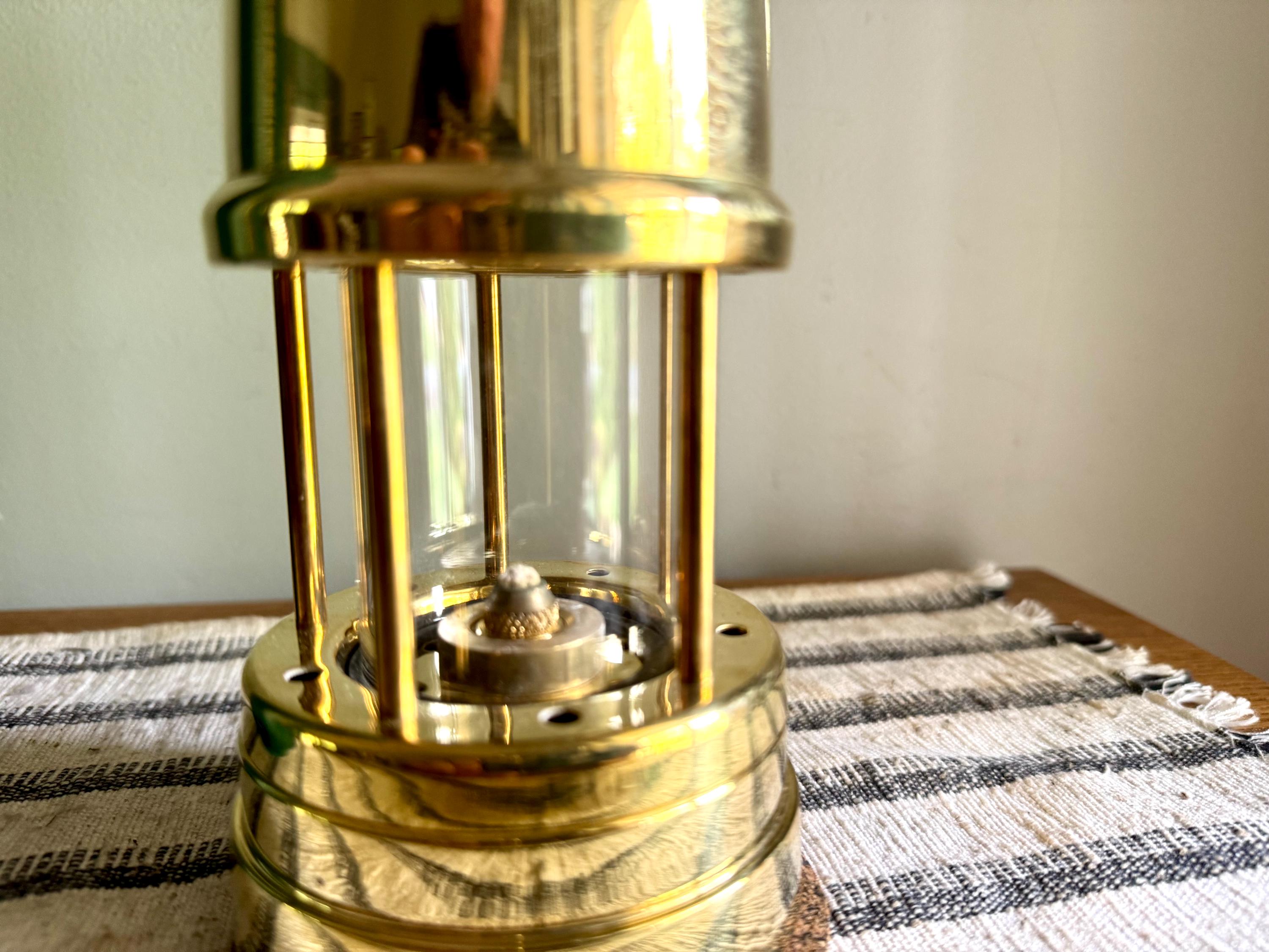 Vtg Brass British Coal Mining Lamp| Brass Miner's Lamp | Brass Welsh Safety Coal Miner's Lamp in Original Box| Brass Coal Mining Lantern