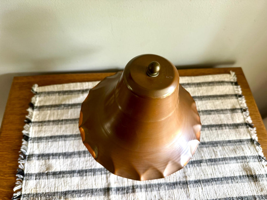 Vtg Small Copper Arts & Crafts Lamp | Small Bell Shaped Copper Lamp | Copper Brass Desk Lamp | Arts and Crafts Copper Desk Lamp
