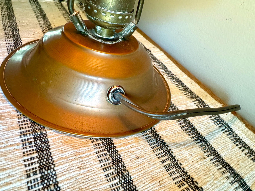 Vtg Small Copper Arts & Crafts Lamp | Small Bell Shaped Copper Lamp | Copper Brass Desk Lamp | Arts and Crafts Copper Desk Lamp