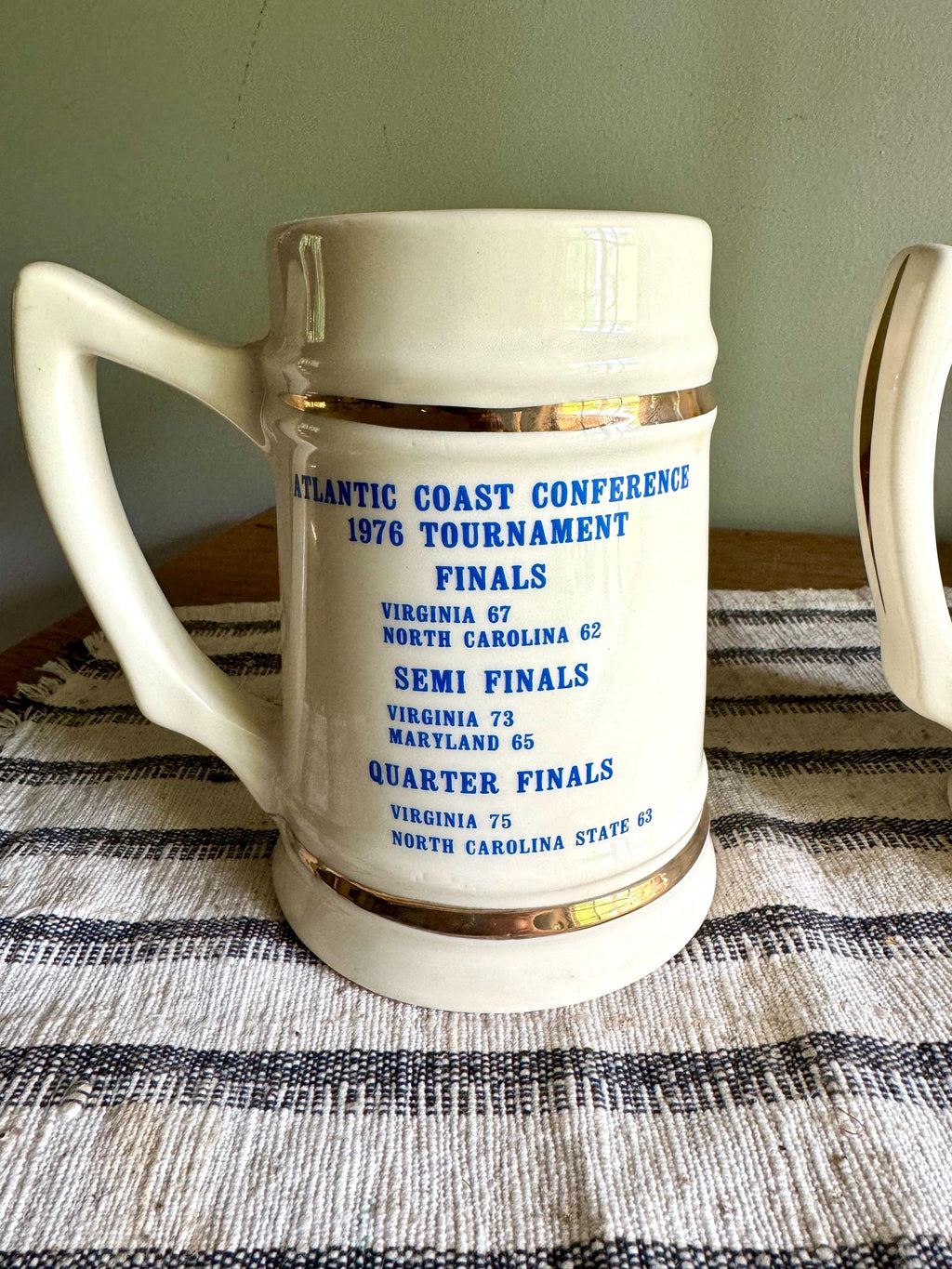Vtg Pair of Lewis Bros. University of Virginia 1976 ACC Champions Mug | UVA 1976 Champions Mug | UVA 1976 Champions Beer Stein