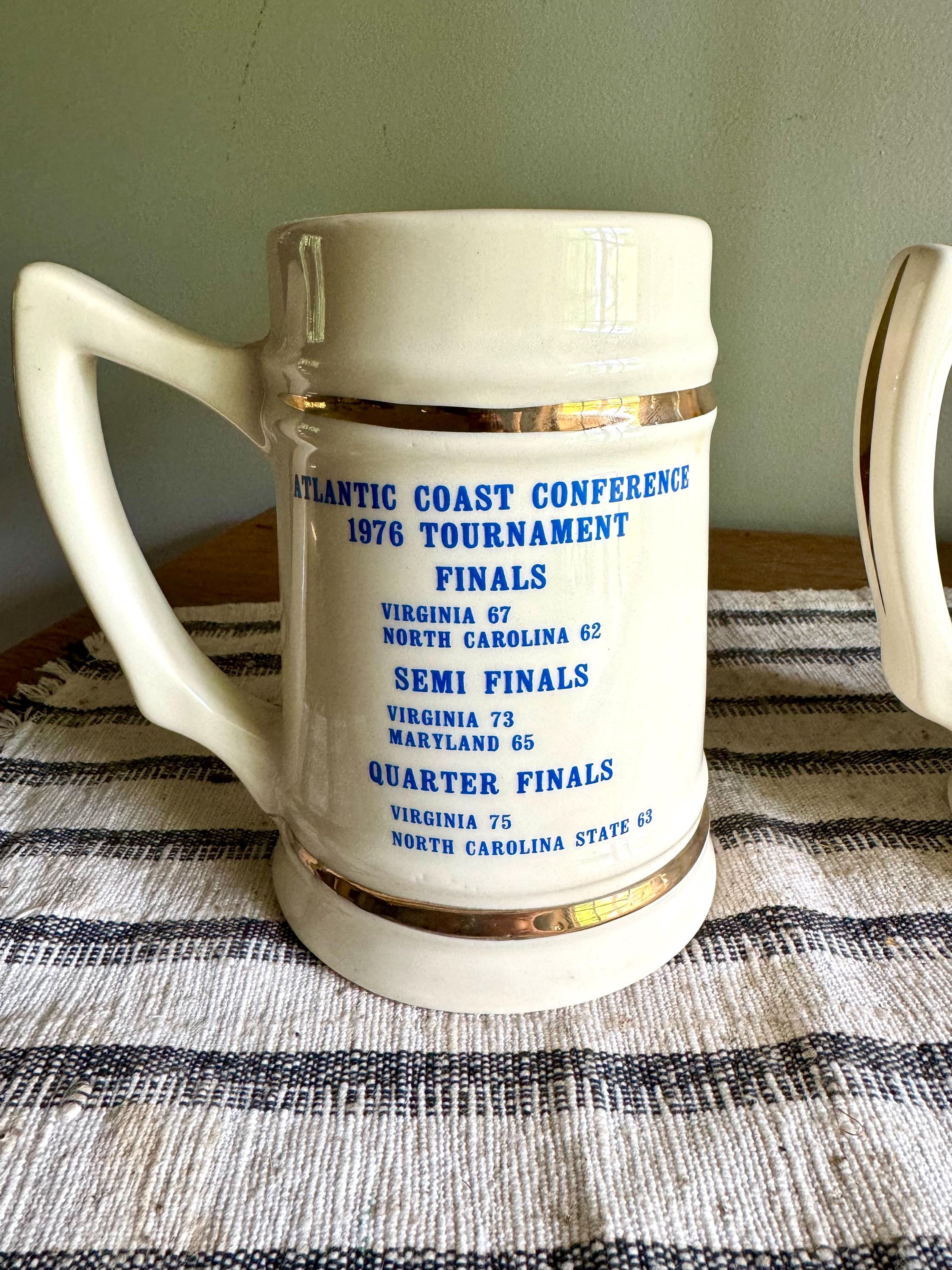 Vtg Pair of Lewis Bros. University of Virginia 1976 ACC Champions Mug | UVA 1976 Champions Mug | UVA 1976 Champions Beer Stein