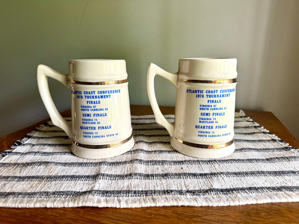 Vtg Pair of Lewis Bros. University of Virginia 1976 ACC Champions Mug | UVA 1976 Champions Mug | UVA 1976 Champions Beer Stein