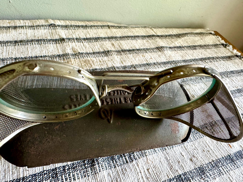 1920's American Optical Safety Glasses | AO SafetyEyewear With Case | Vintage American Optical Glasses | Vtg Riding Glasses With Case